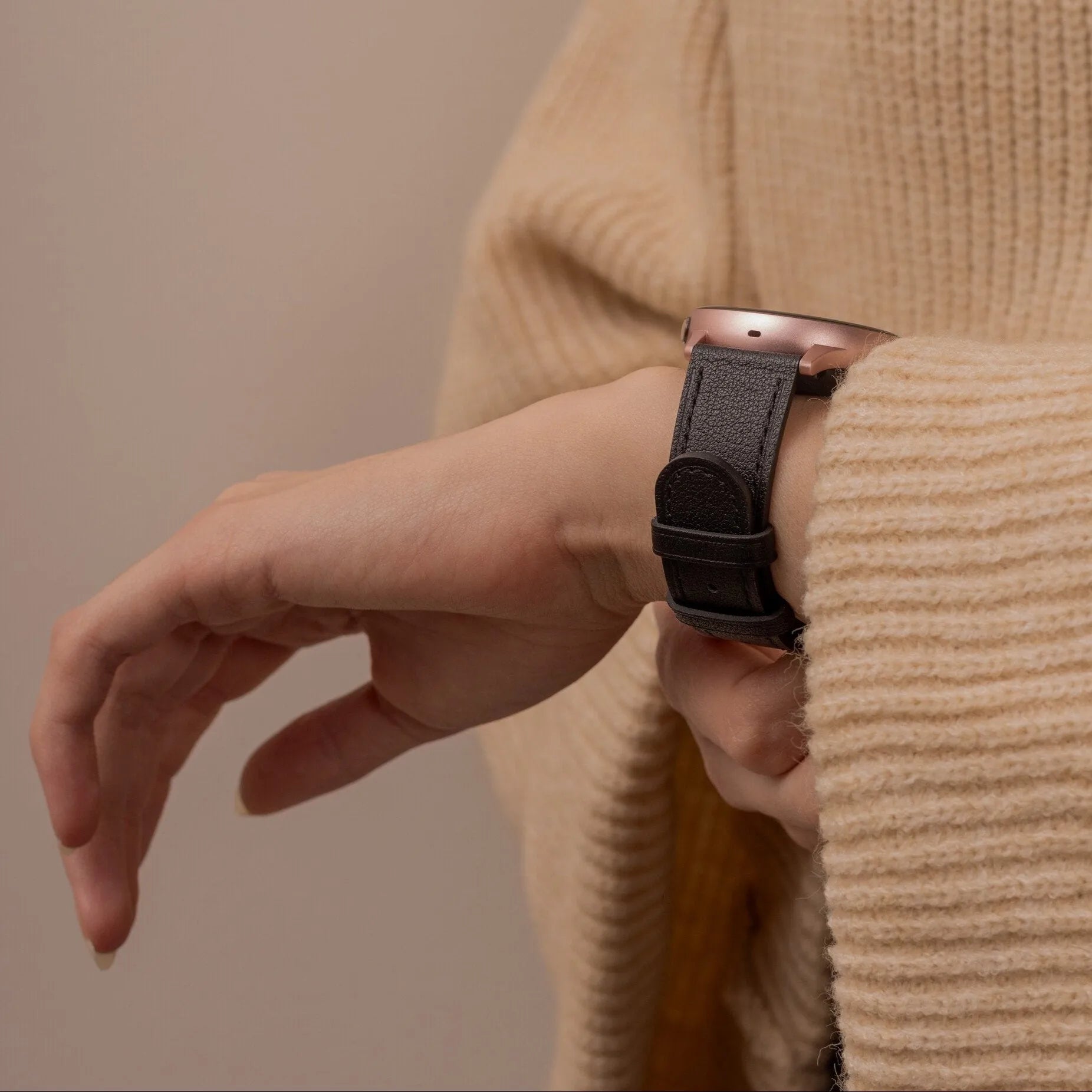 Bracelet cuir moderne ICE Smart 2.0 Rectangular 1.96 (noir)