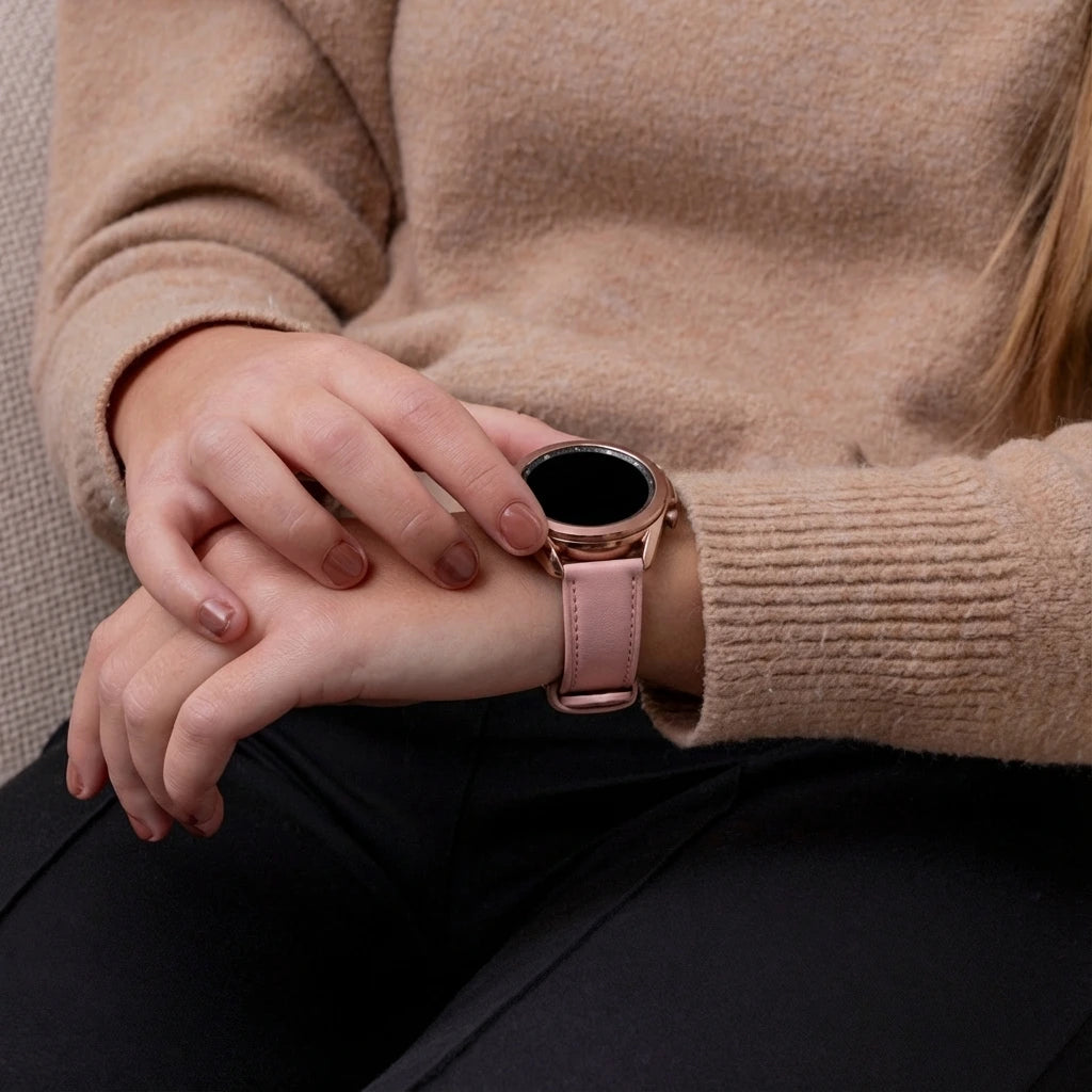 Bracelet cuir Samsung Galaxy Watch 42mm (rose)