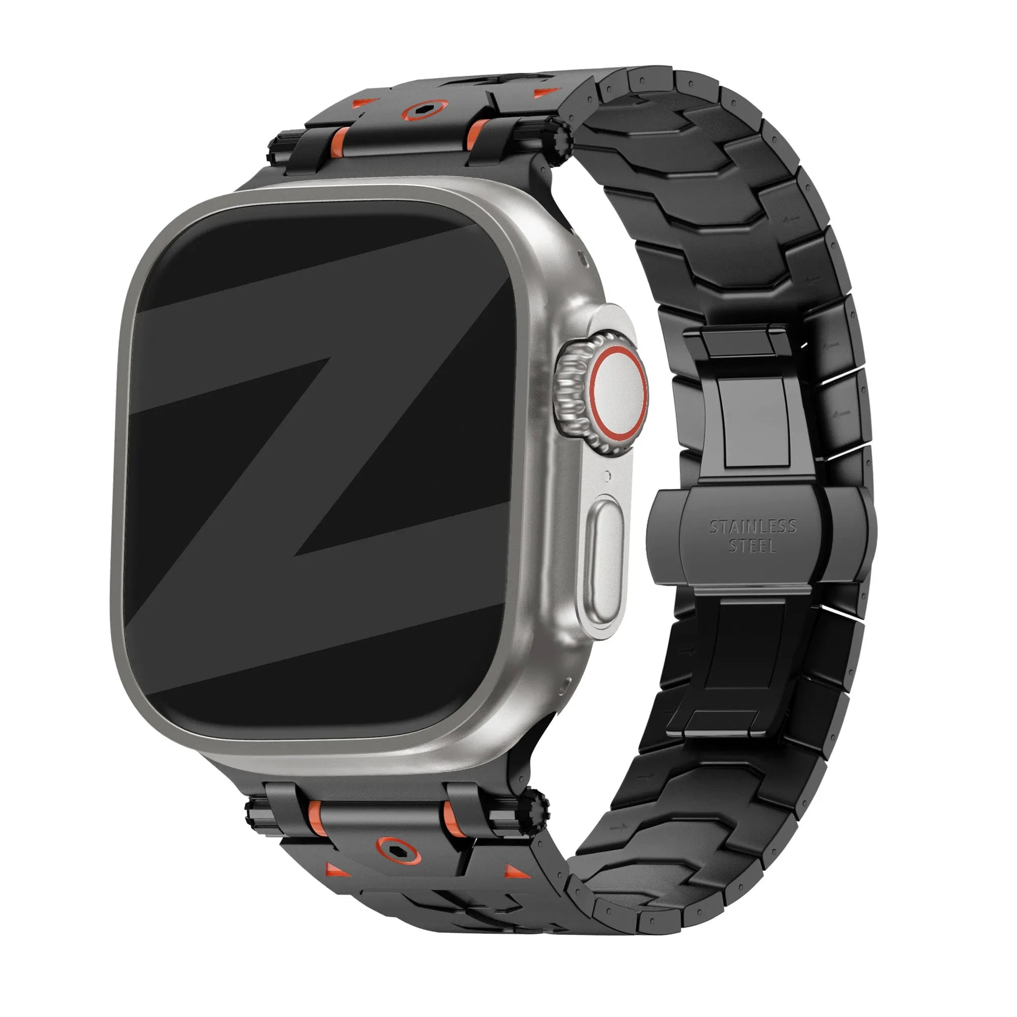 Bandz Bracelet acier granulé 'Deluxe' Apple Watch (noir)