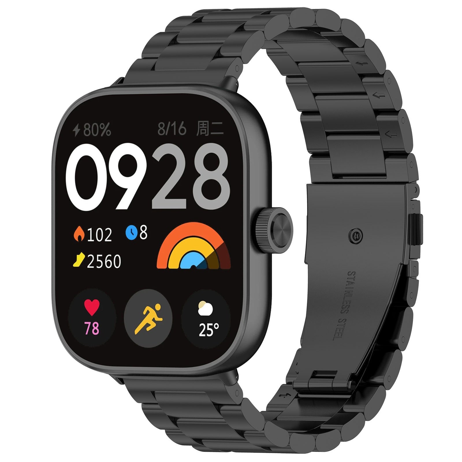 Bracelet acier Xiaomi Smart Band 10 Pro (noir)
