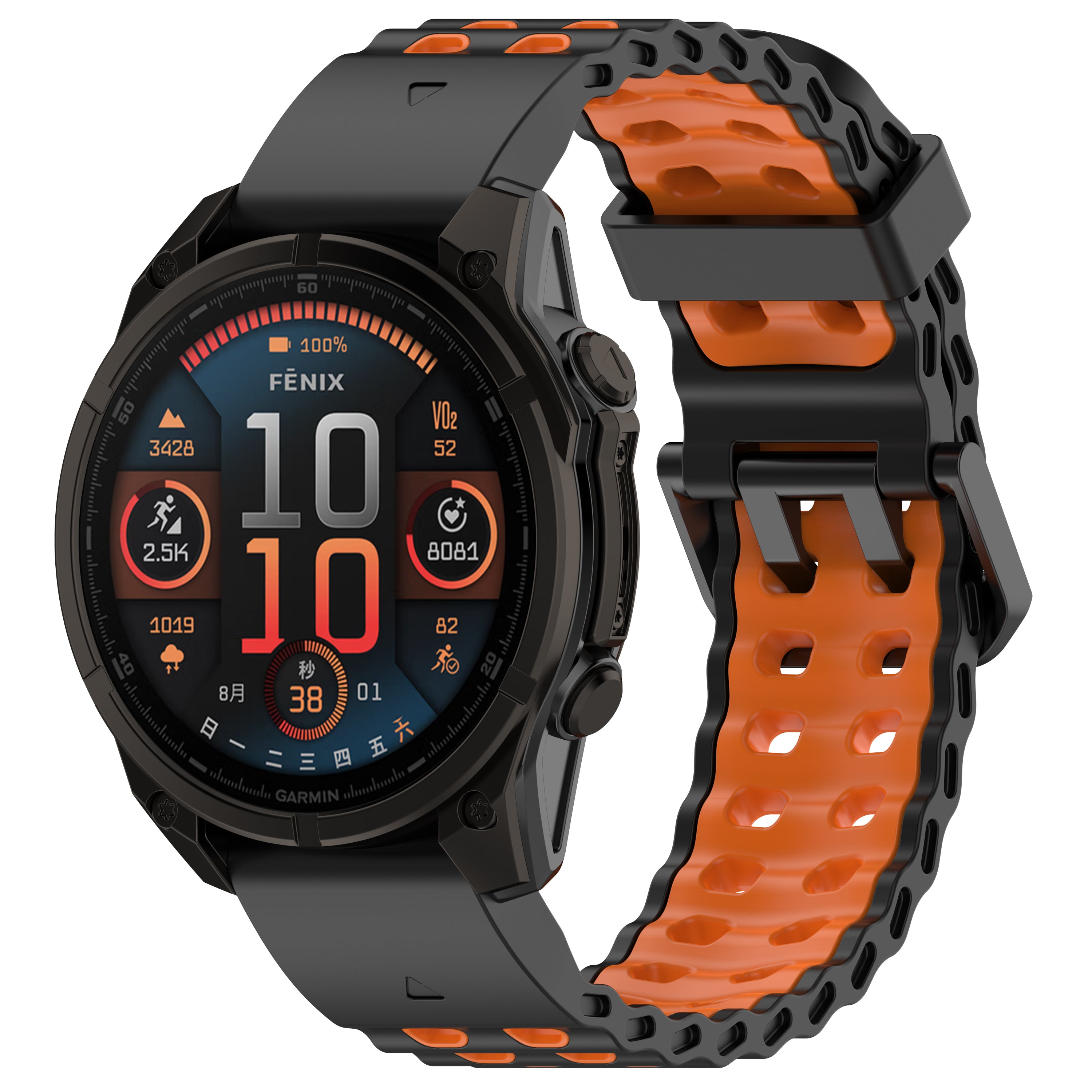 Amazfit T-Rex Ultra 2 Wave Sport Strap (Black/Orange)
