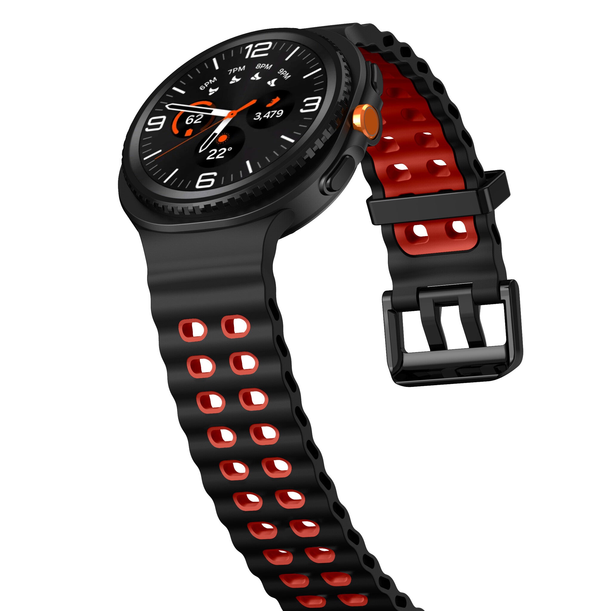 Bracelet Ocean Samsung Galaxy Watch 8 - 44mm (noir/rouge)