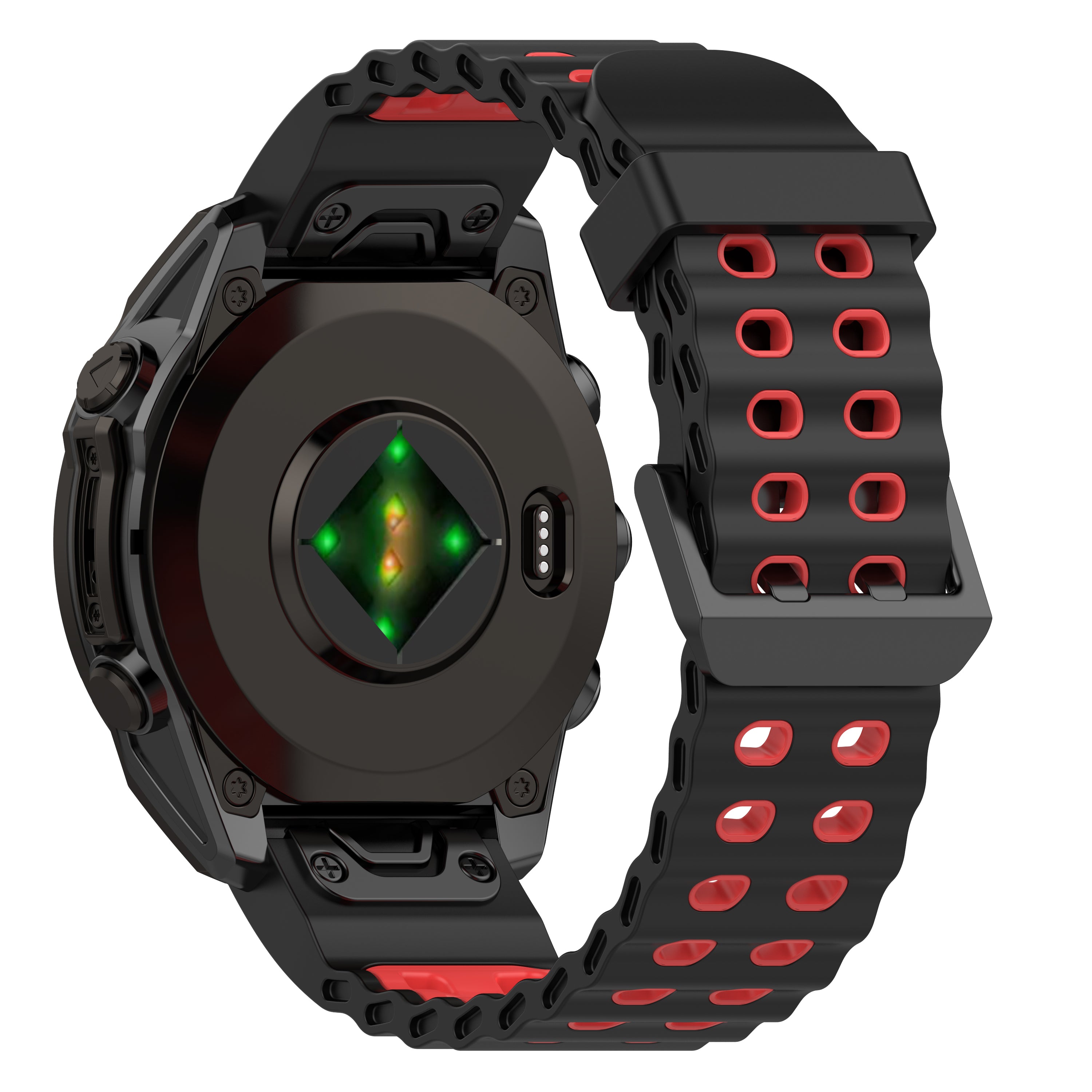 Garmin Quatix 5 / 6 / 7 Wave Sport Strap (Black/Red)
