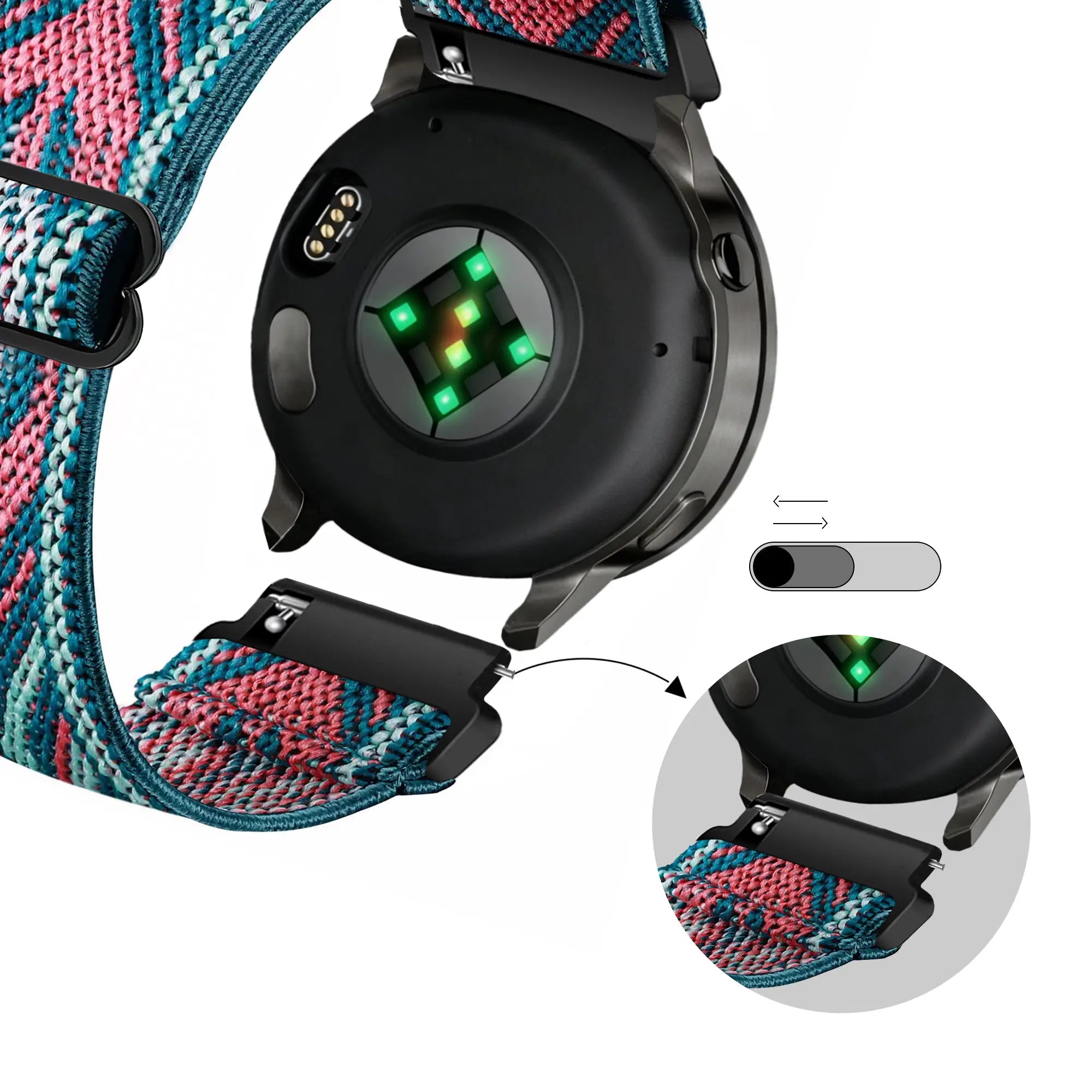 Bandz Bracelet nylon élastique Levowatch Tiny (mélange de bleu)