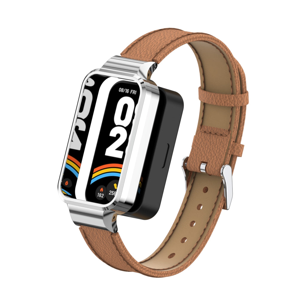 Bracelet cuir Xiaomi Smart Band 9 Active (brun)