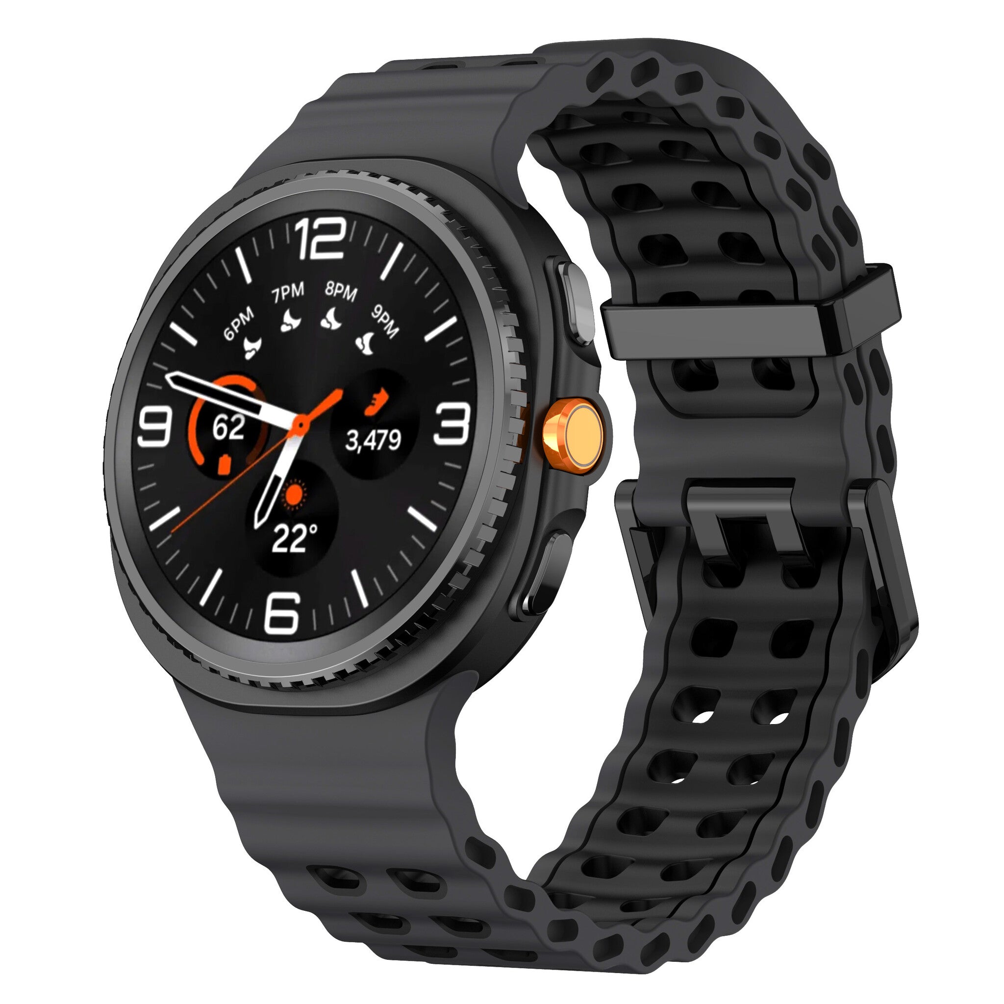Bracelet Ocean Samsung Galaxy Watch 9 - 40mm (gris foncé/noir)