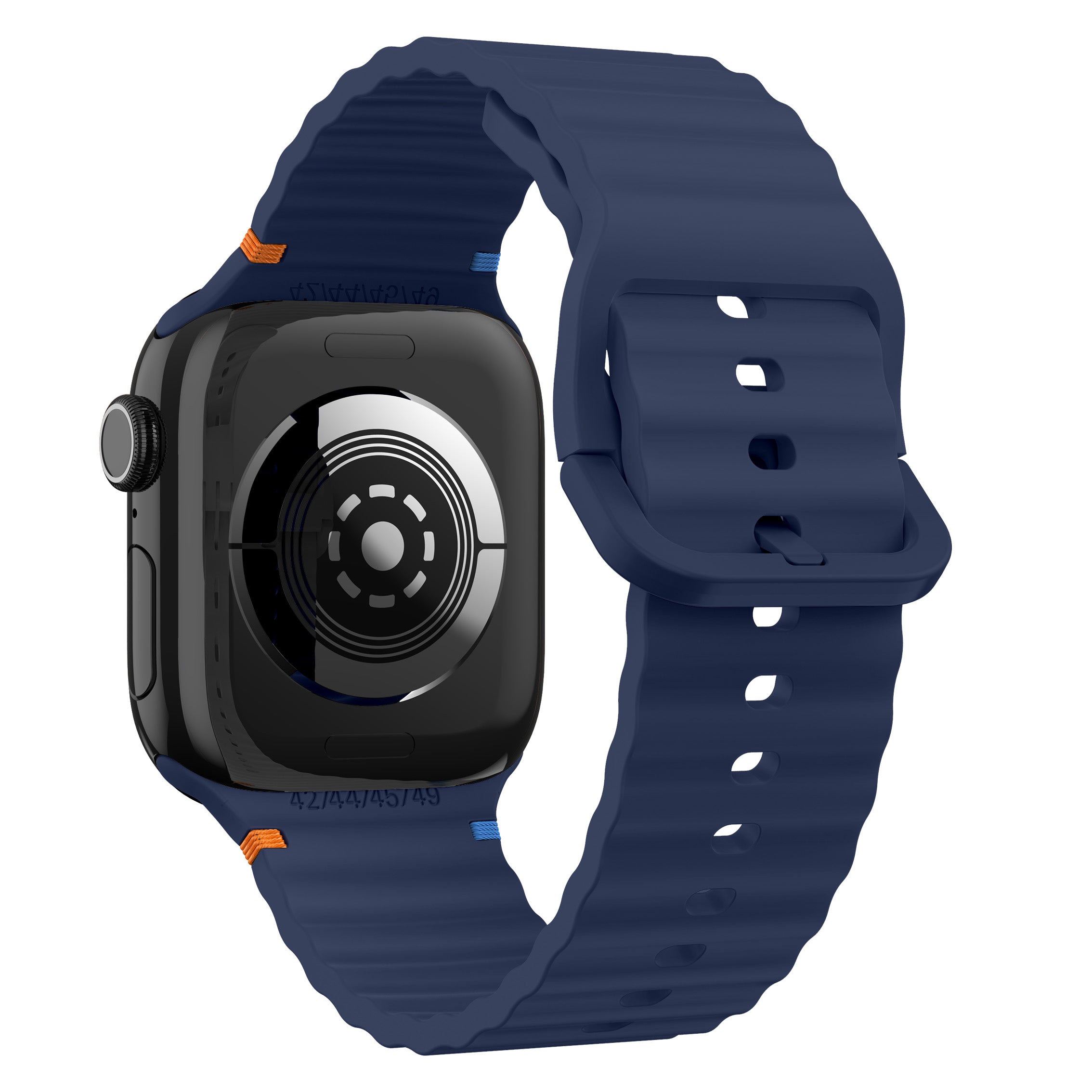 Bracelet silicone ondulé Apple Watch Ultra (bleu foncé)