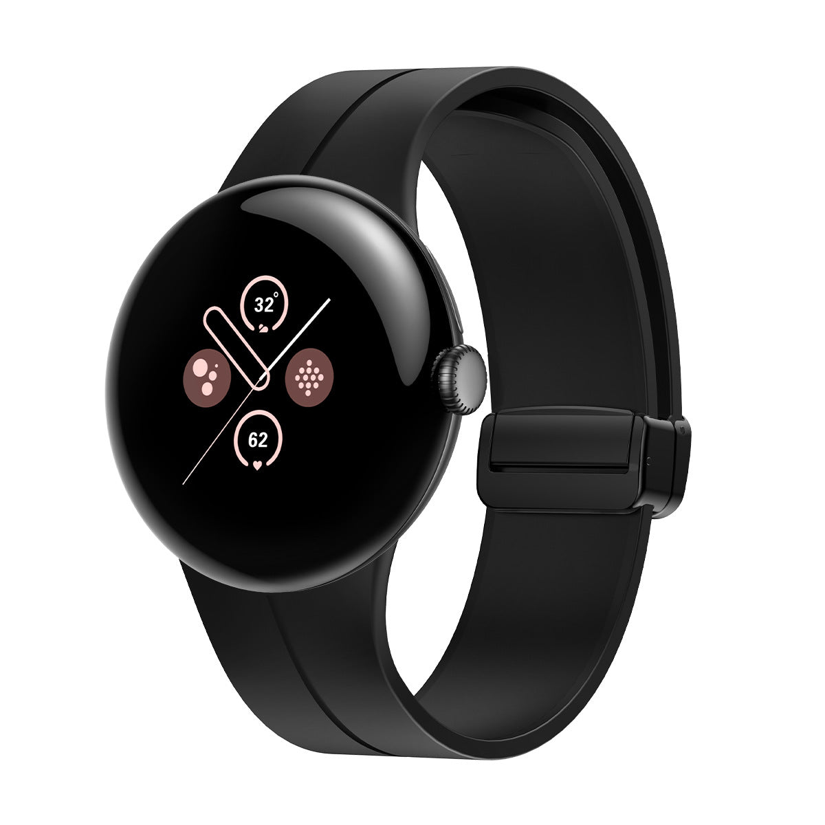 Google Pixel Watch 4 - 45mm D-Buckle Silicone Strap (Black)