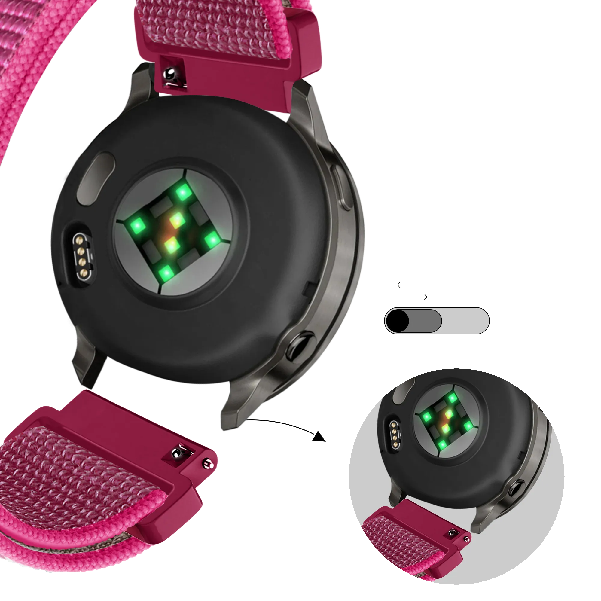 Bandz Bracelet nylon Loop Garmin Vivoactive 4s (fruit du dragon)