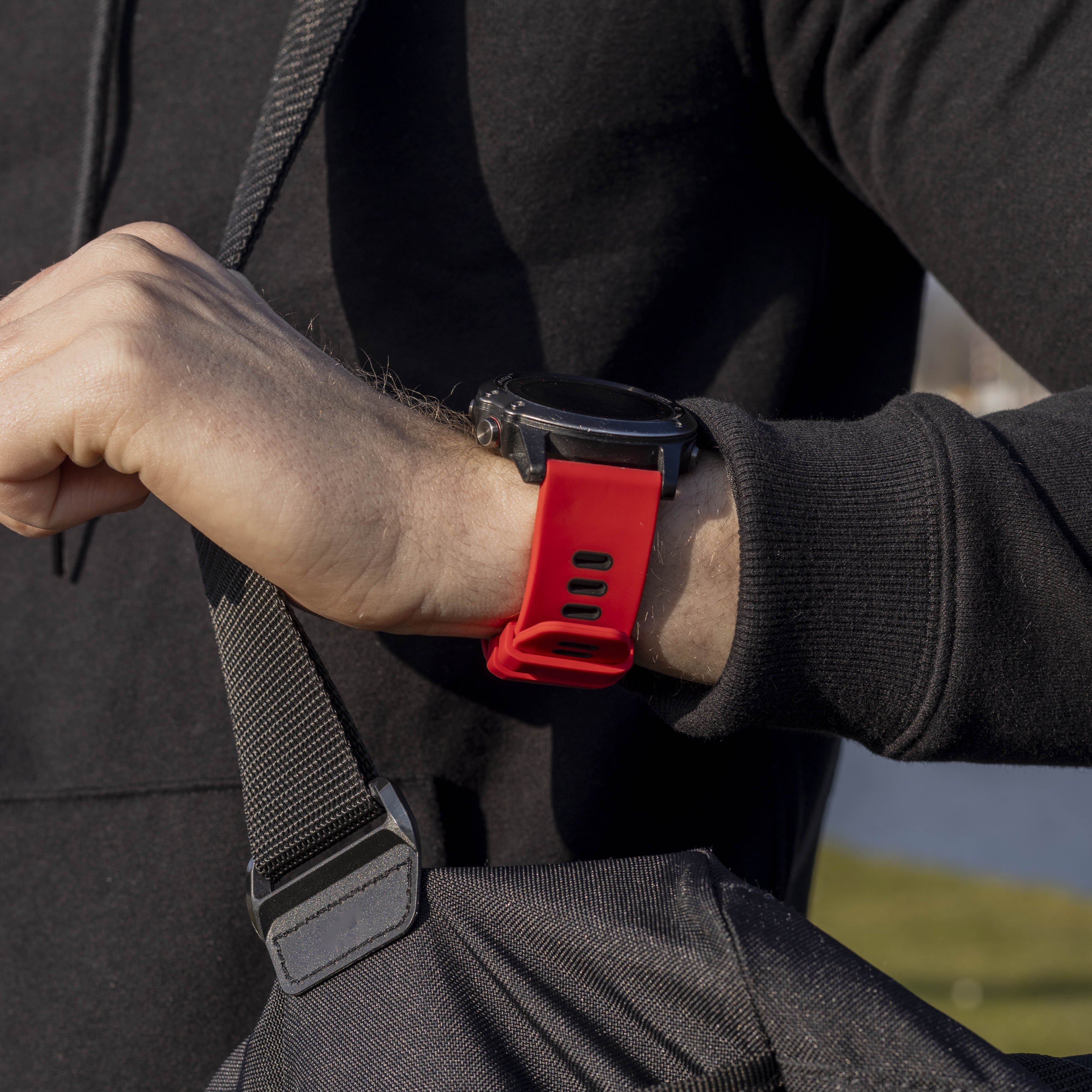 Garmin Fenix 3 Sport Strap with Buckle (Red/Black)