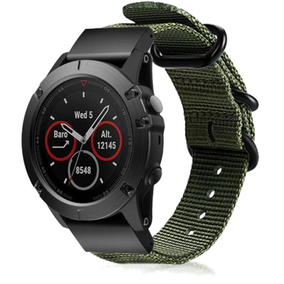 Bracelet nylon avec boucle Garmin Fenix 7 (vert)