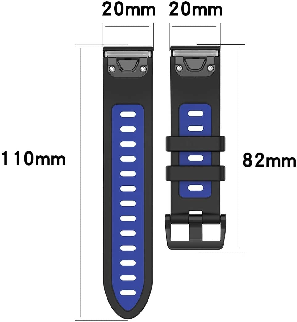 Bracelet sport avec boucle Garmin Approach S70 - 42mm (noir/bleu)