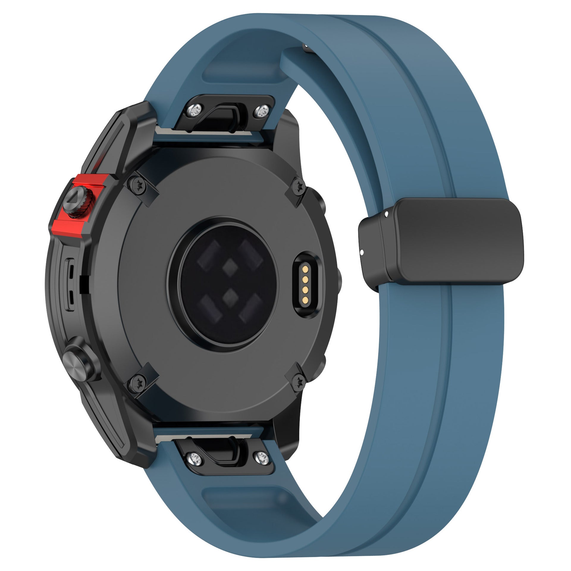 Garmin Fenix 7x D-Buckle Silicone Strap (Grey-Blue)