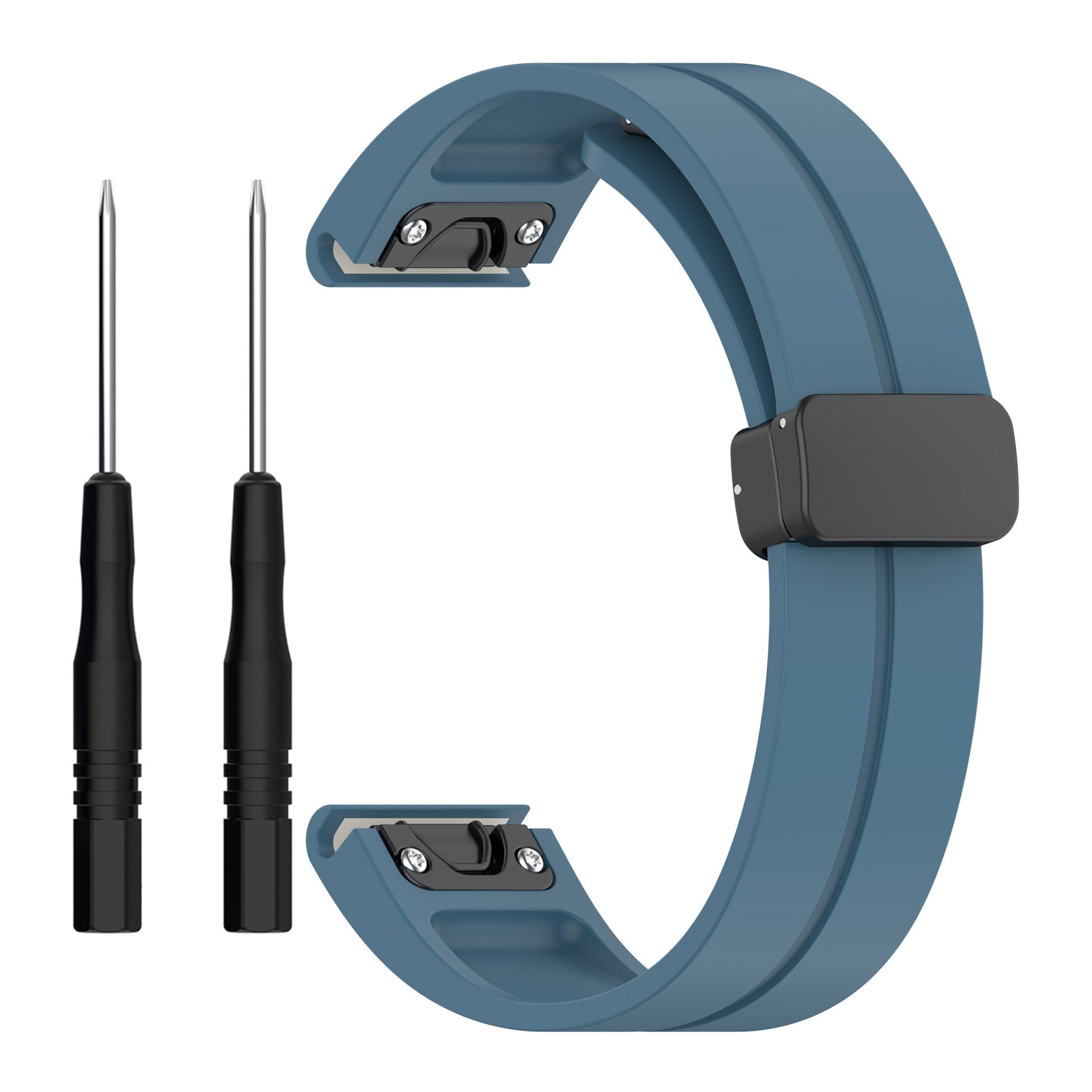 Garmin Epix Pro (Gen 2) 51mm D-Buckle Silicone Strap (Grey-Blue)