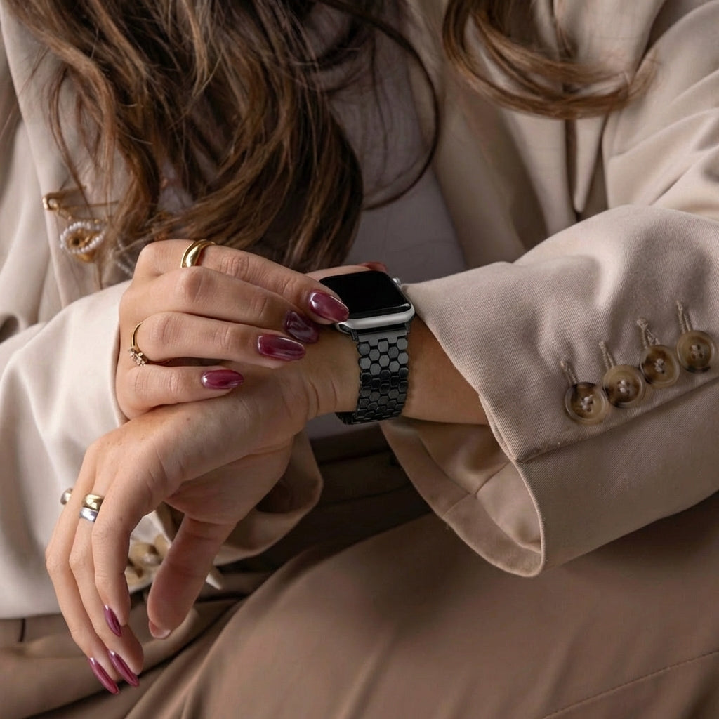 Bracelet acier poisson Apple Watch Ultra (noir)