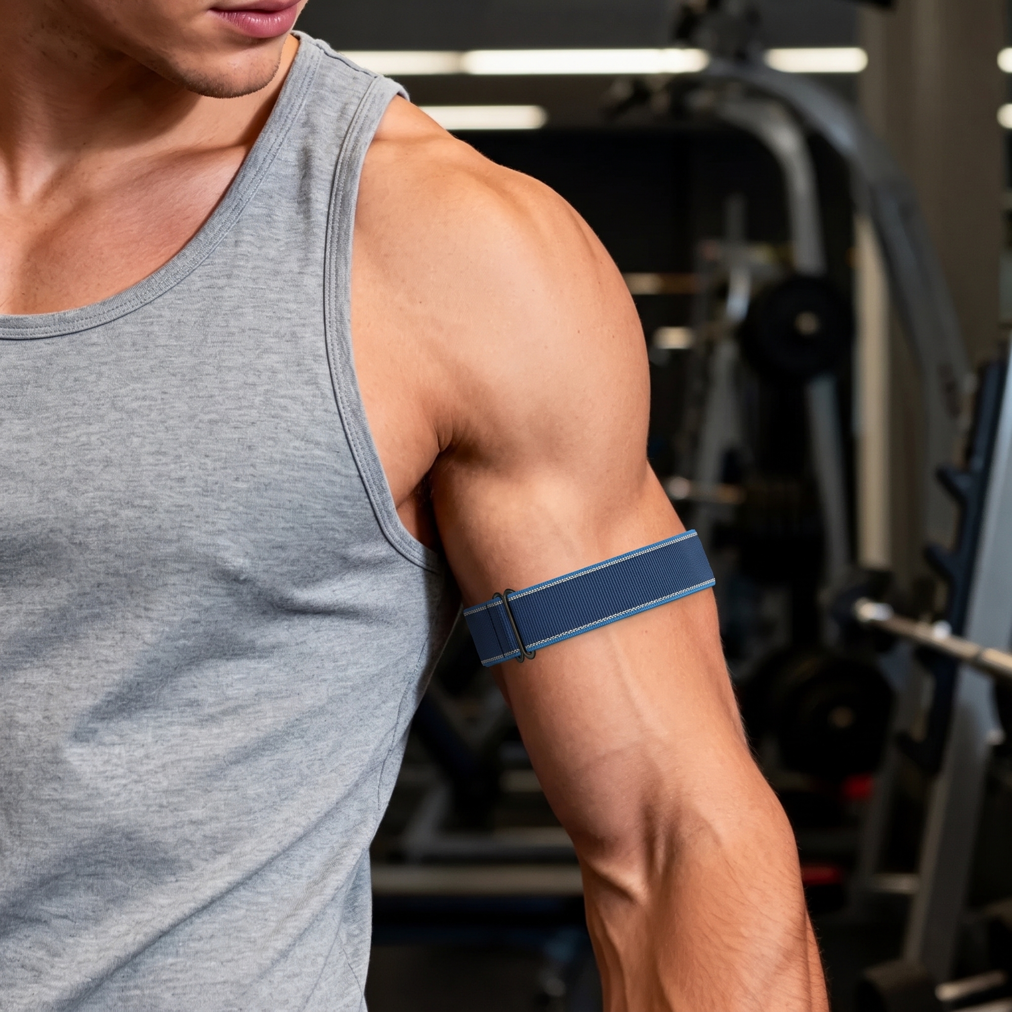 Bandz Bracelet nylon pour biceps Garmin Cirqa (duo de bleu)