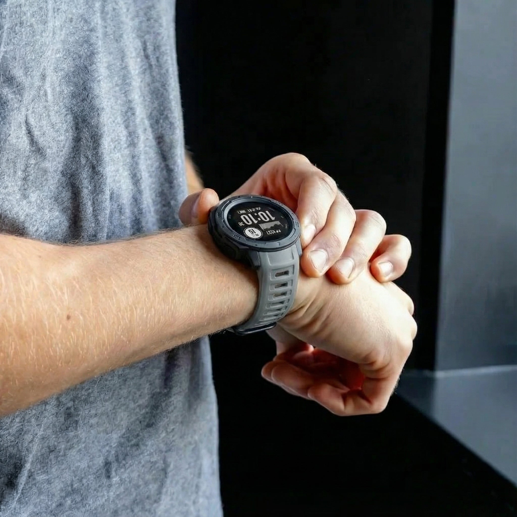 Bracelet silicone Garmin Instinct 1 / 2 (gris)