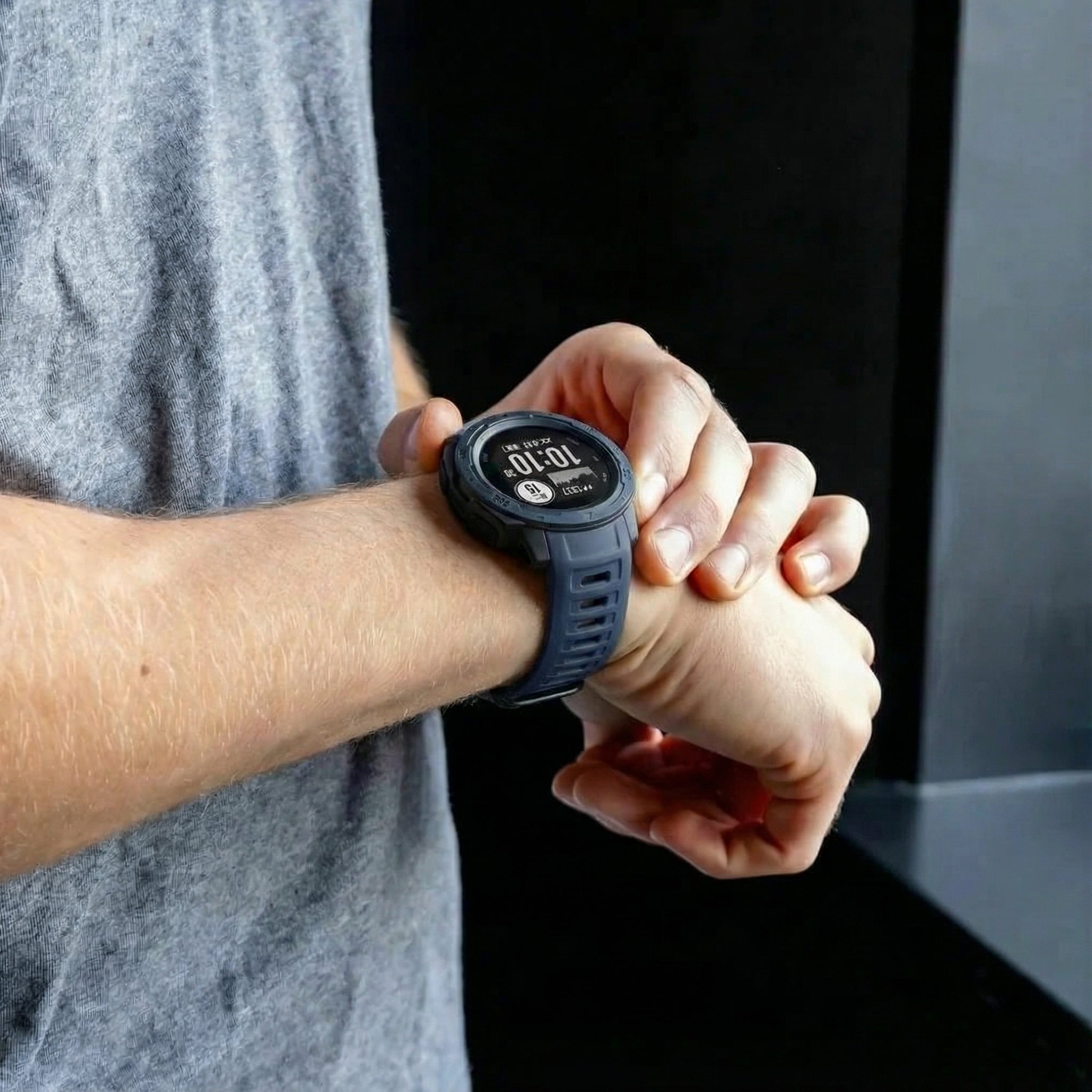 Bracelet silicone Garmin Instinct 1 / 2 (bleu fonce)