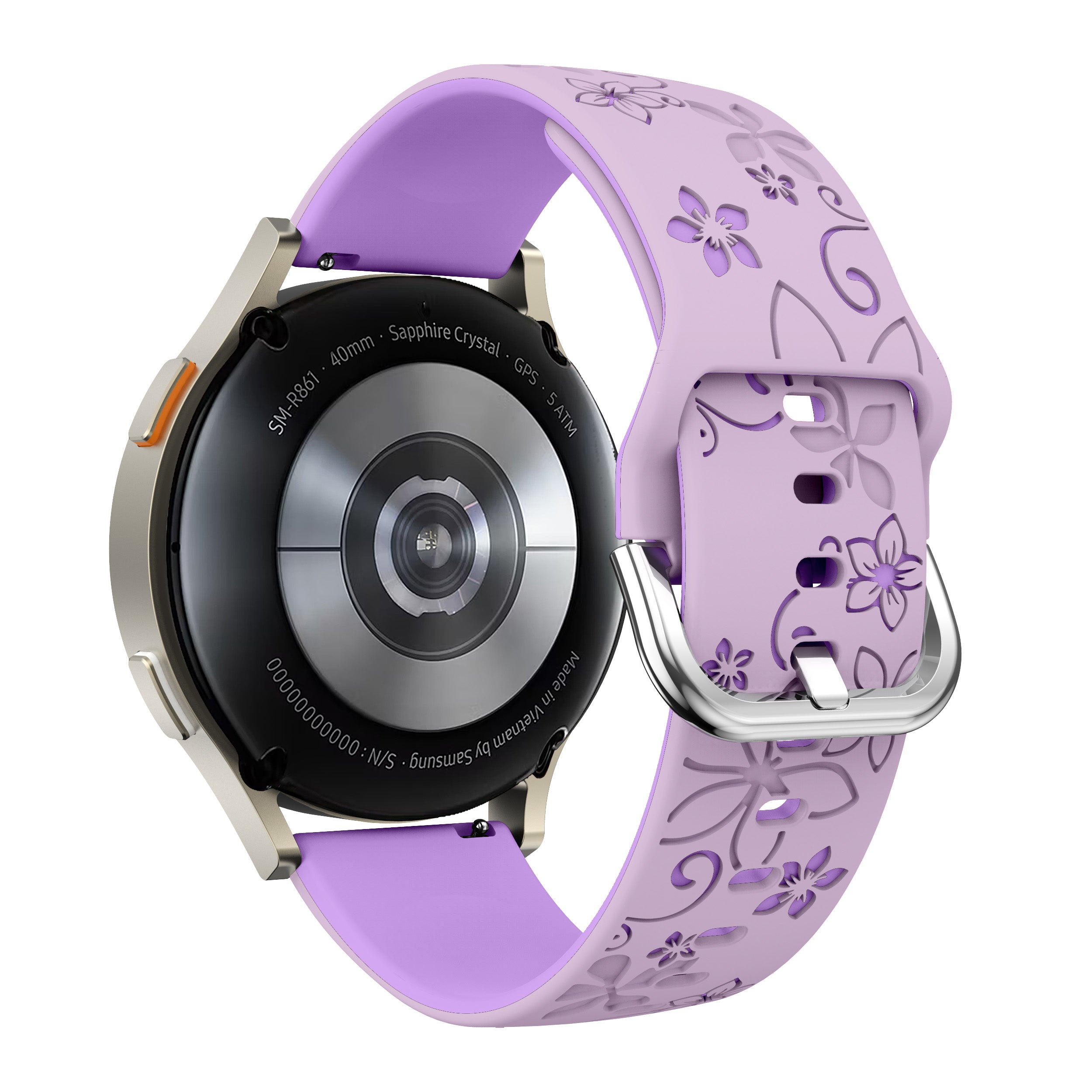 Huawei Watch GT 7 - 41mm Flower Silicone Strap (Lavender/Purple)