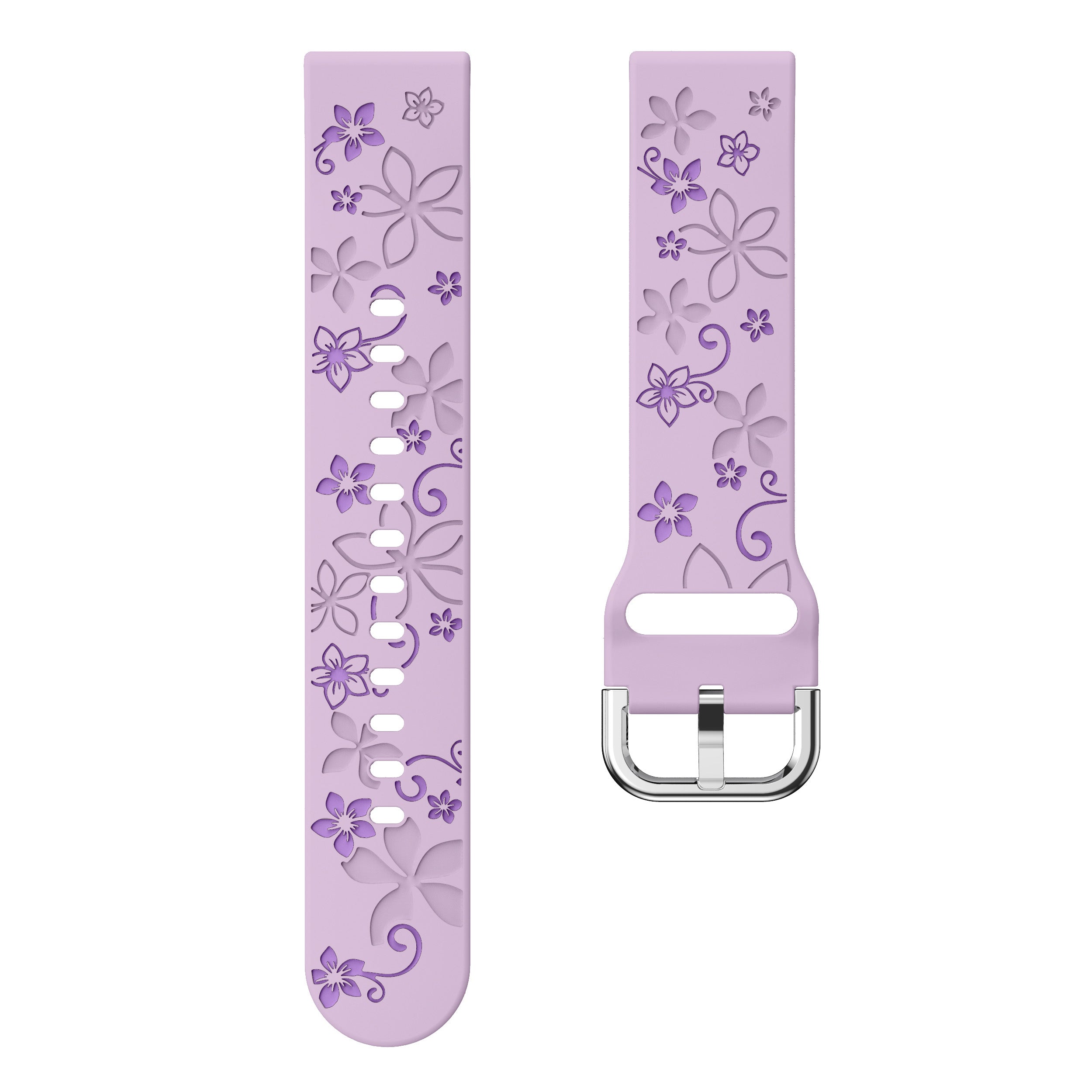 Huawei Watch GT 7 - 41mm Flower Silicone Strap (Lavender/Purple)