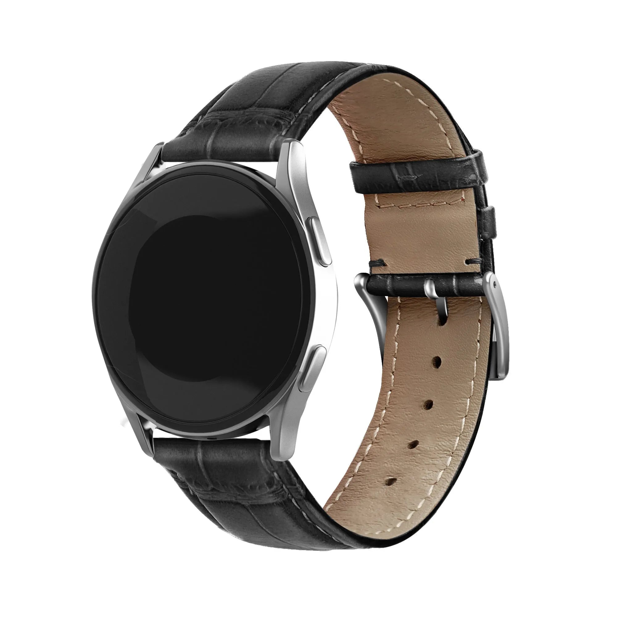 Bracelet cuir crocodile granulé Amazfit Bip U (Pro) (noir)