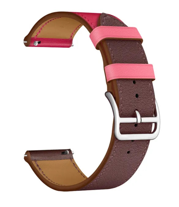 Bracelet cuir Duo Amazfit GTS 4 (rose brillante/marron foncé)