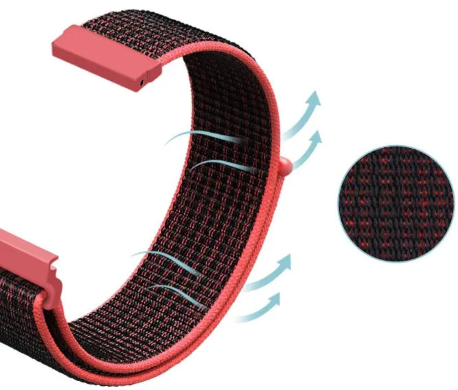 Bracelet nylon Suunto Nautic S (noir/corail)