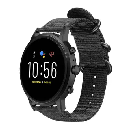 Bracelet nylon avec boucle Fossil Gen 4 Explorist HR (noir)