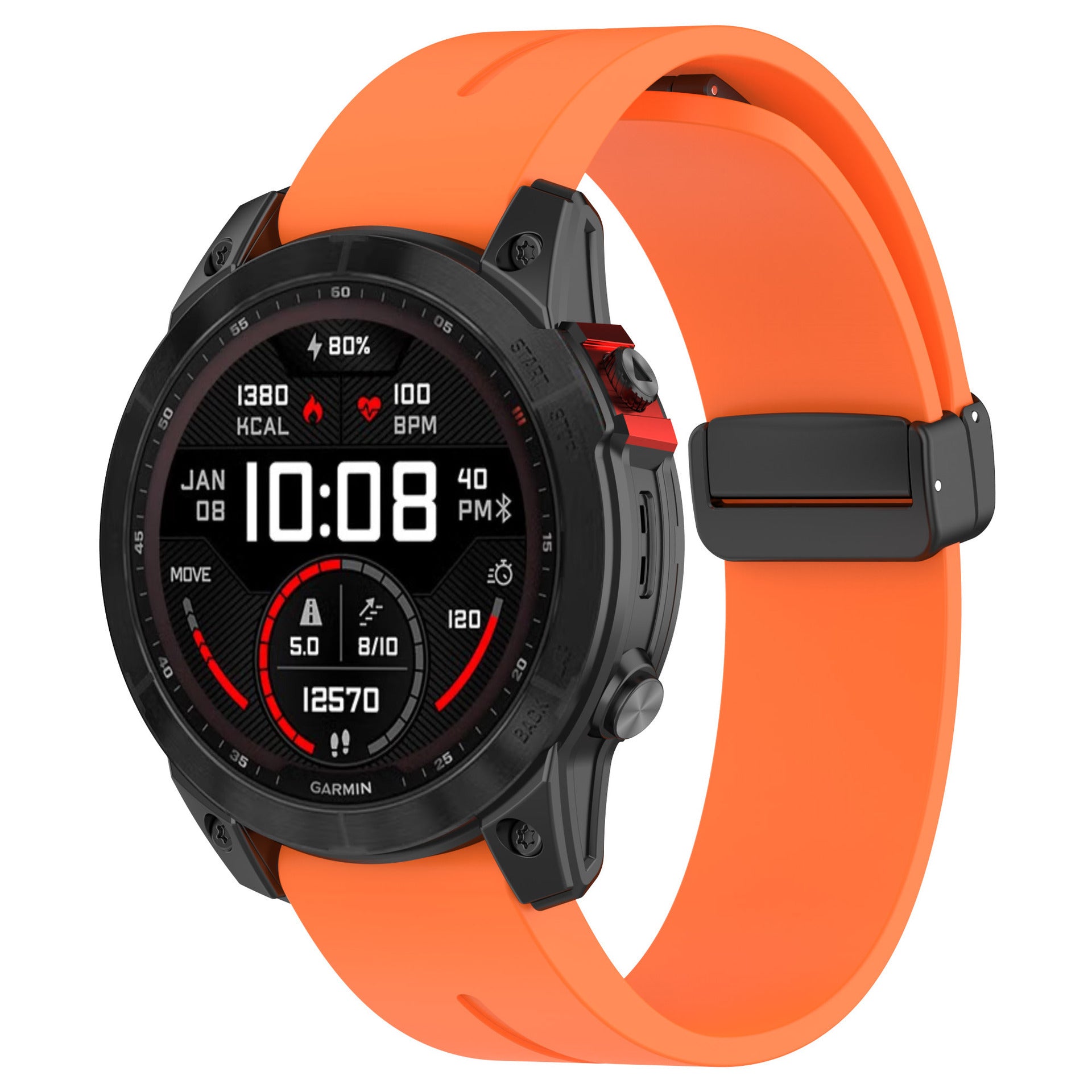 Bracelet silicone avec boucle-D Garmin Approach S60 (orange)