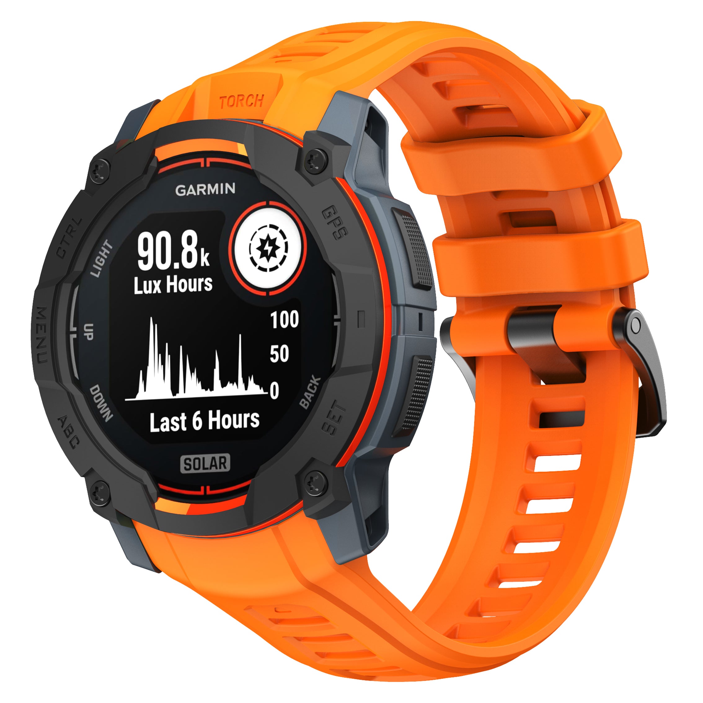 Garmin Instinct 3 - 45mm Silicone Strap 'Perfect Fit' (Orange)