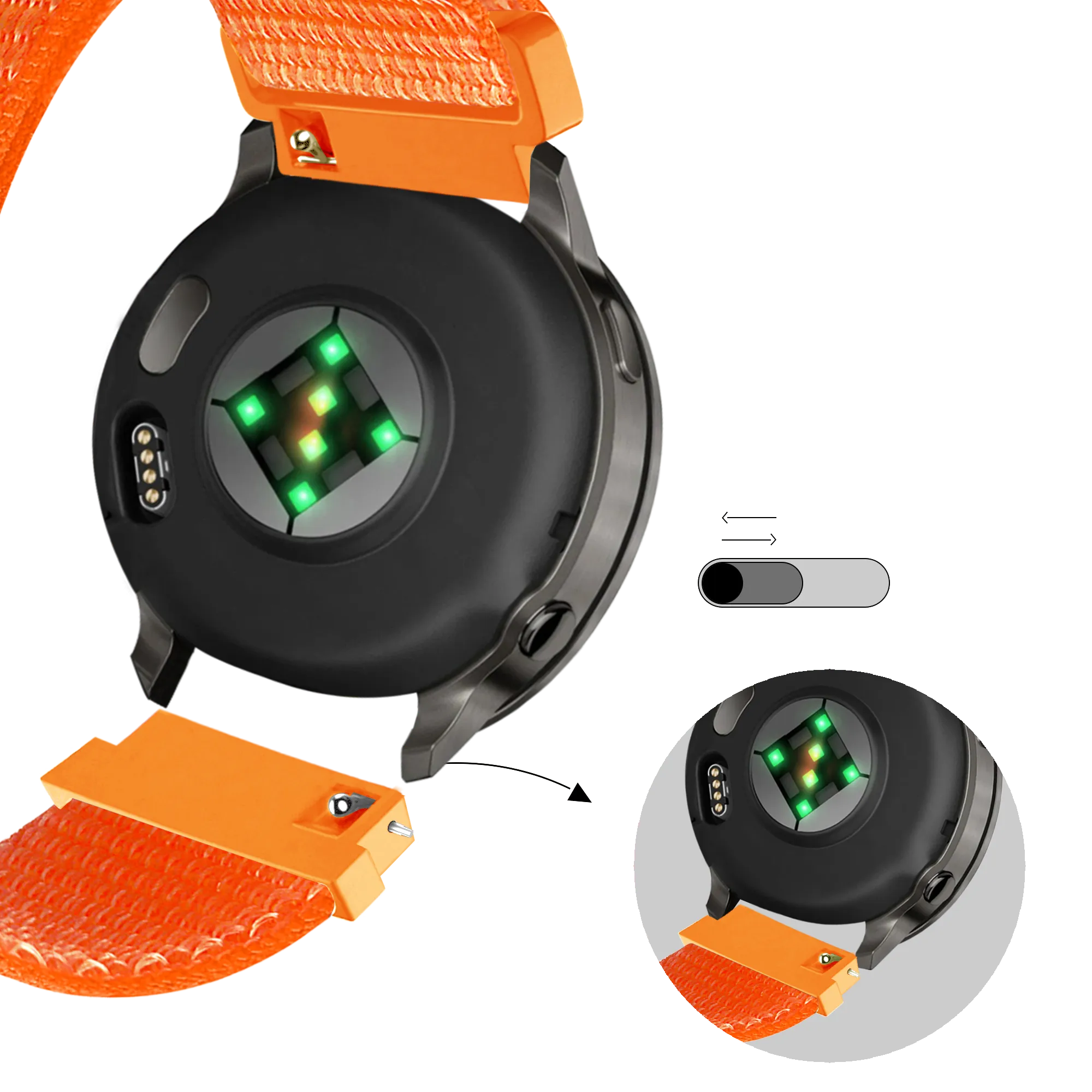 Bandz Bracelet nylon à boucle Garmin D2 Air X15 (orange)