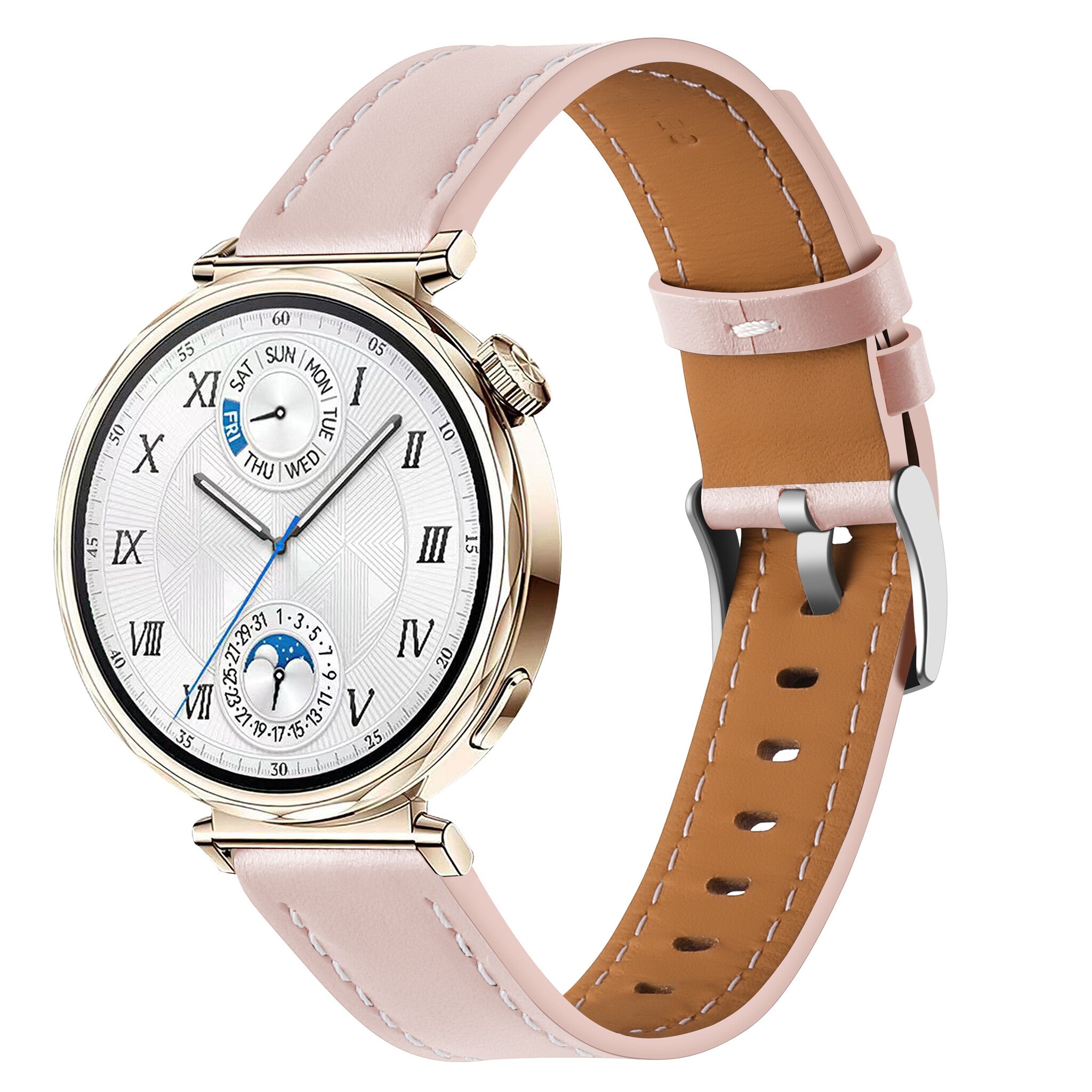 Bracelet cuir 'One Push' Huawei Watch GT 5 Pro - 42mm (rose clair)
