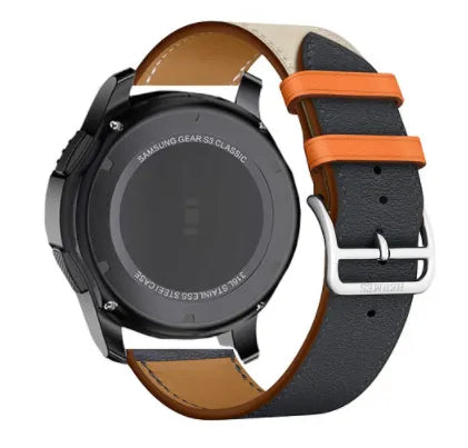Bracelet cuir Duo Amazfit GTS 4 (blanc/ bleu foncé)