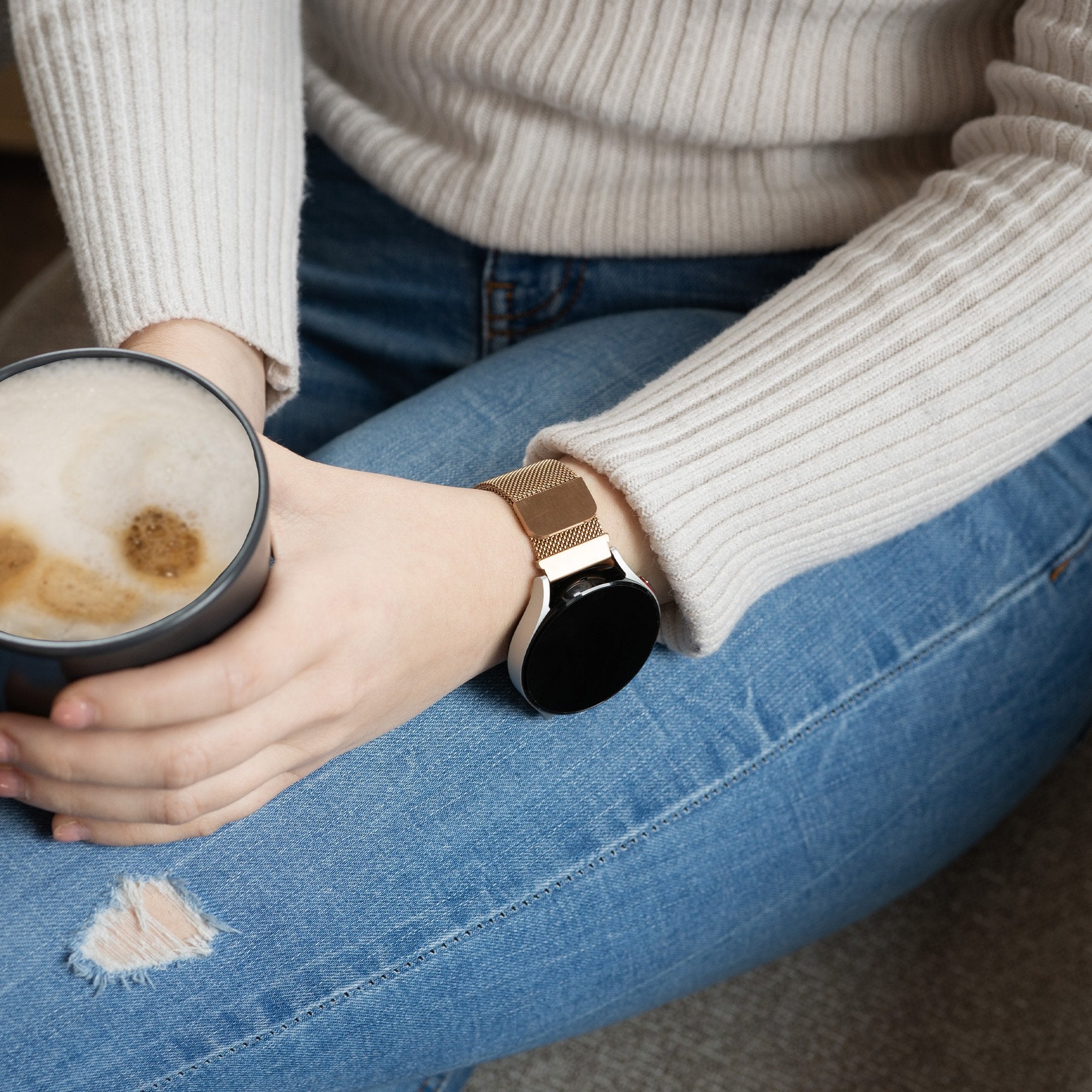 Bracelet Milanais Samsung Galaxy Watch FE (or rose)
