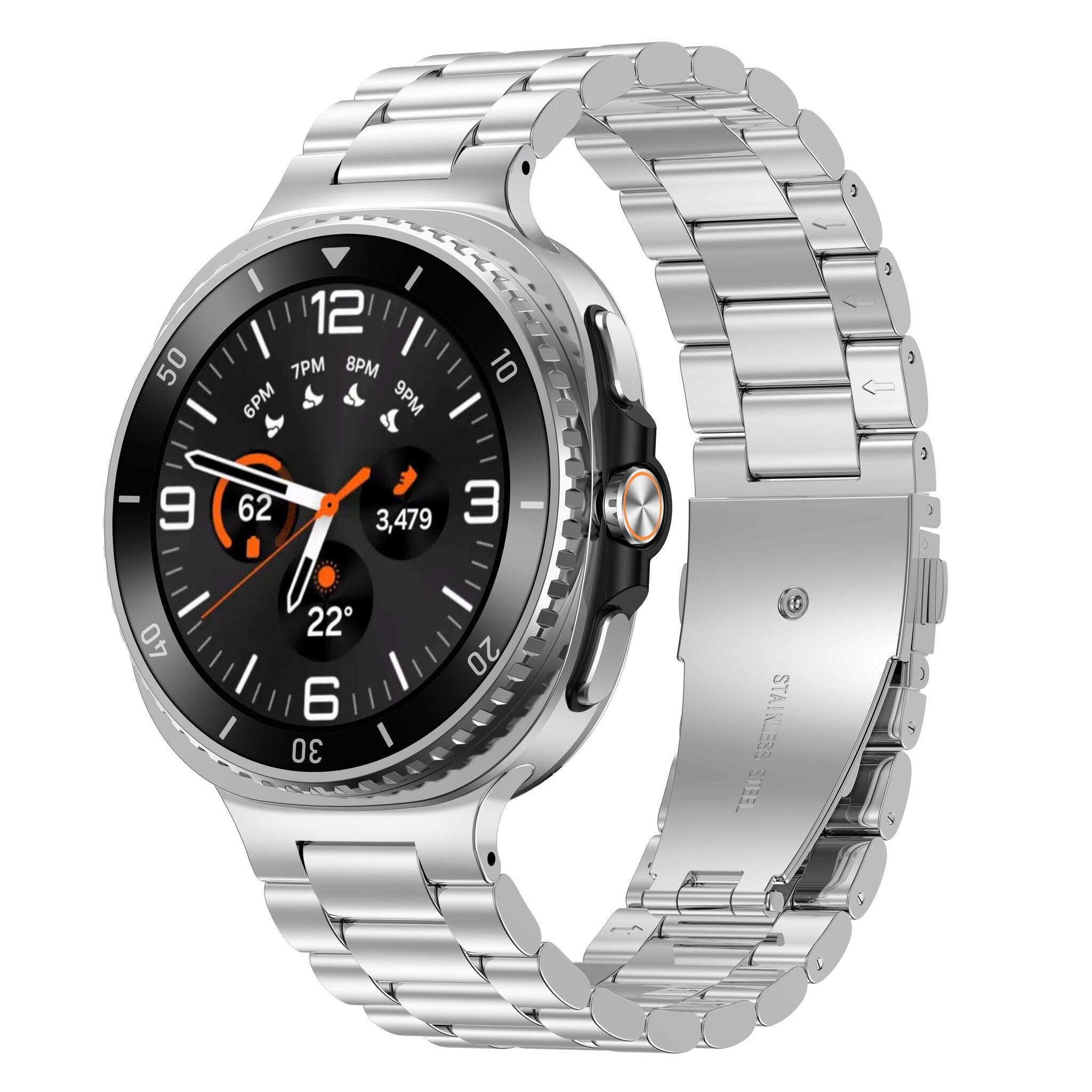 Bracelet acier Samsung Galaxy Watch 9 - 44mm (argent)