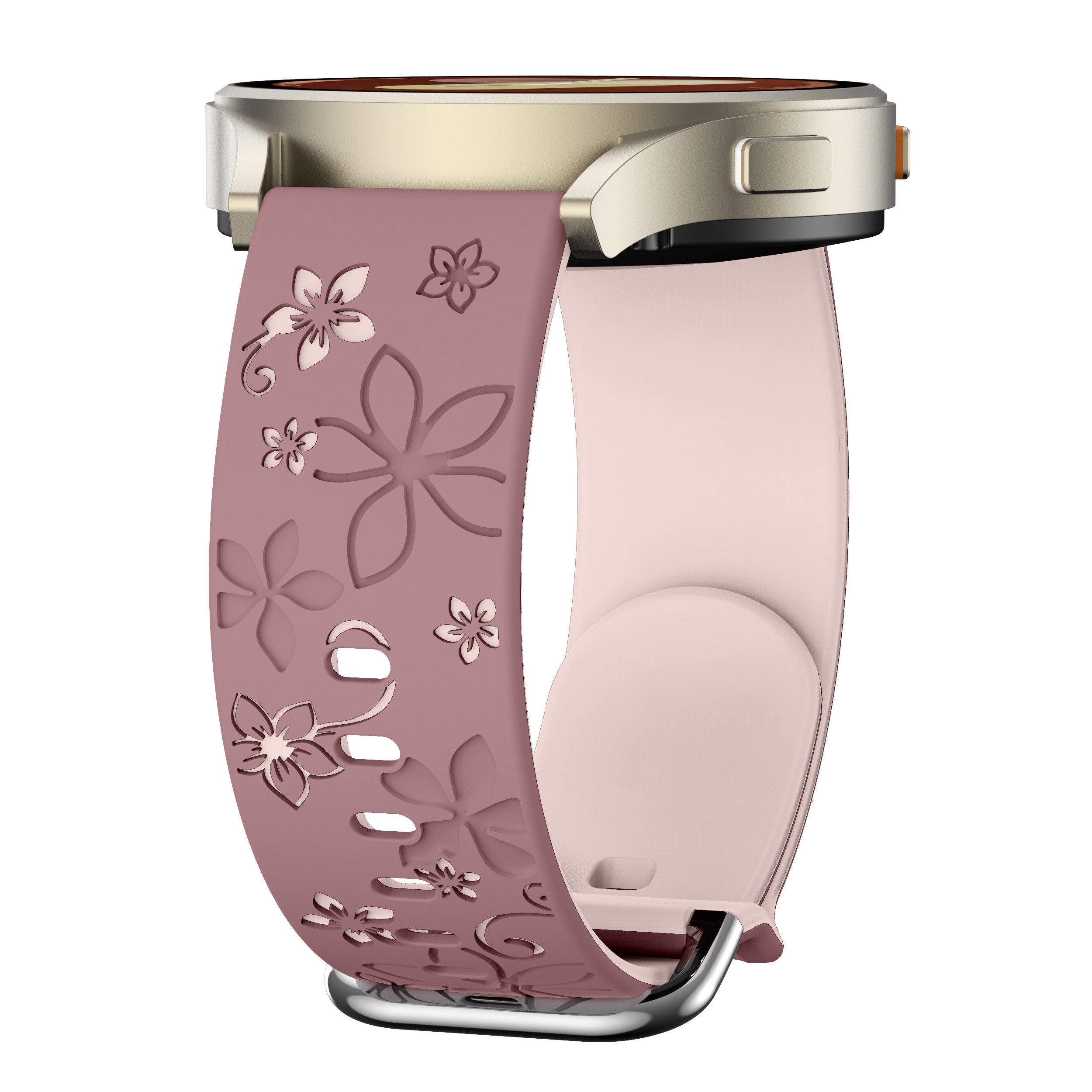 Bracelet silicone à fleurs Huawei Watch GT 7 - 41mm (mauve/rose pâle)