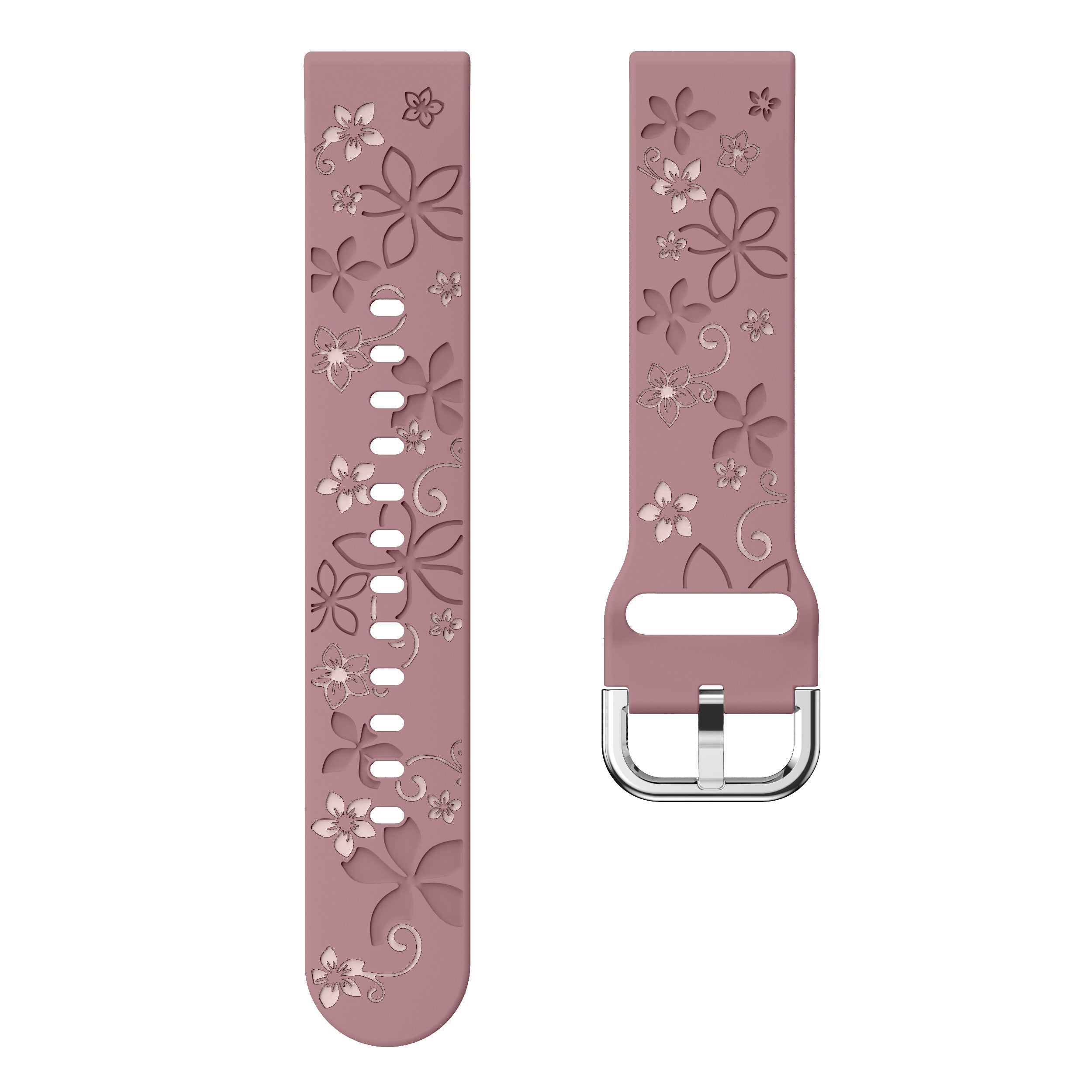 Bracelet silicone à fleurs Huawei Watch GT 7 - 41mm (mauve/rose pâle)