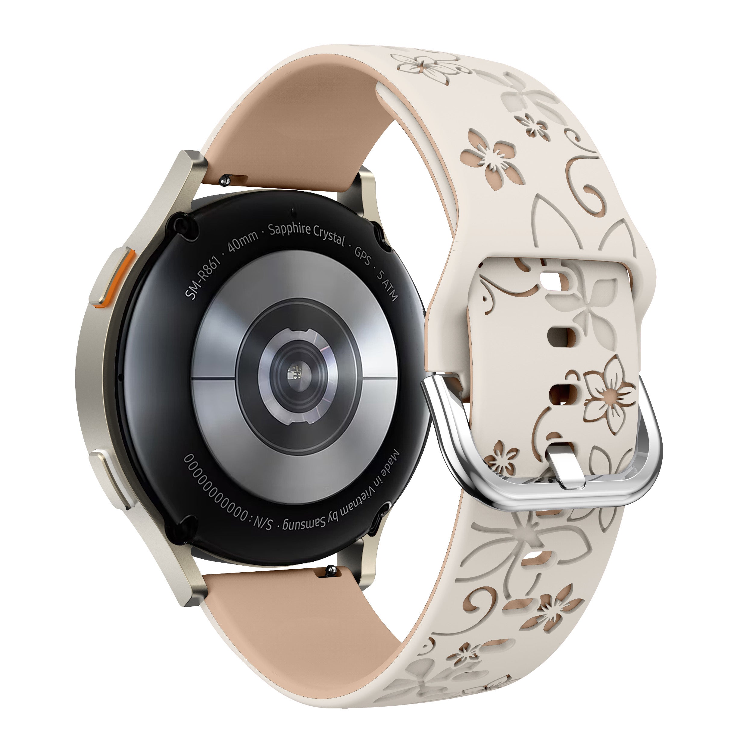 Huawei Watch GT 5 - 41mm Flower Silicone Strap (Starlight/Beige)