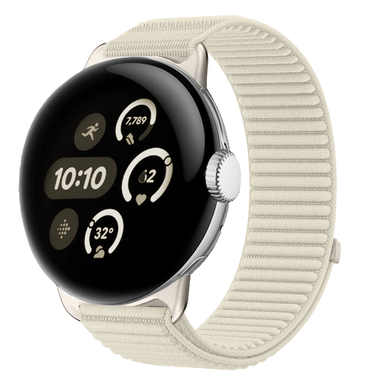 Google Pixel Watch 4 - 41mm Wave Nylon Strap (Starlight)