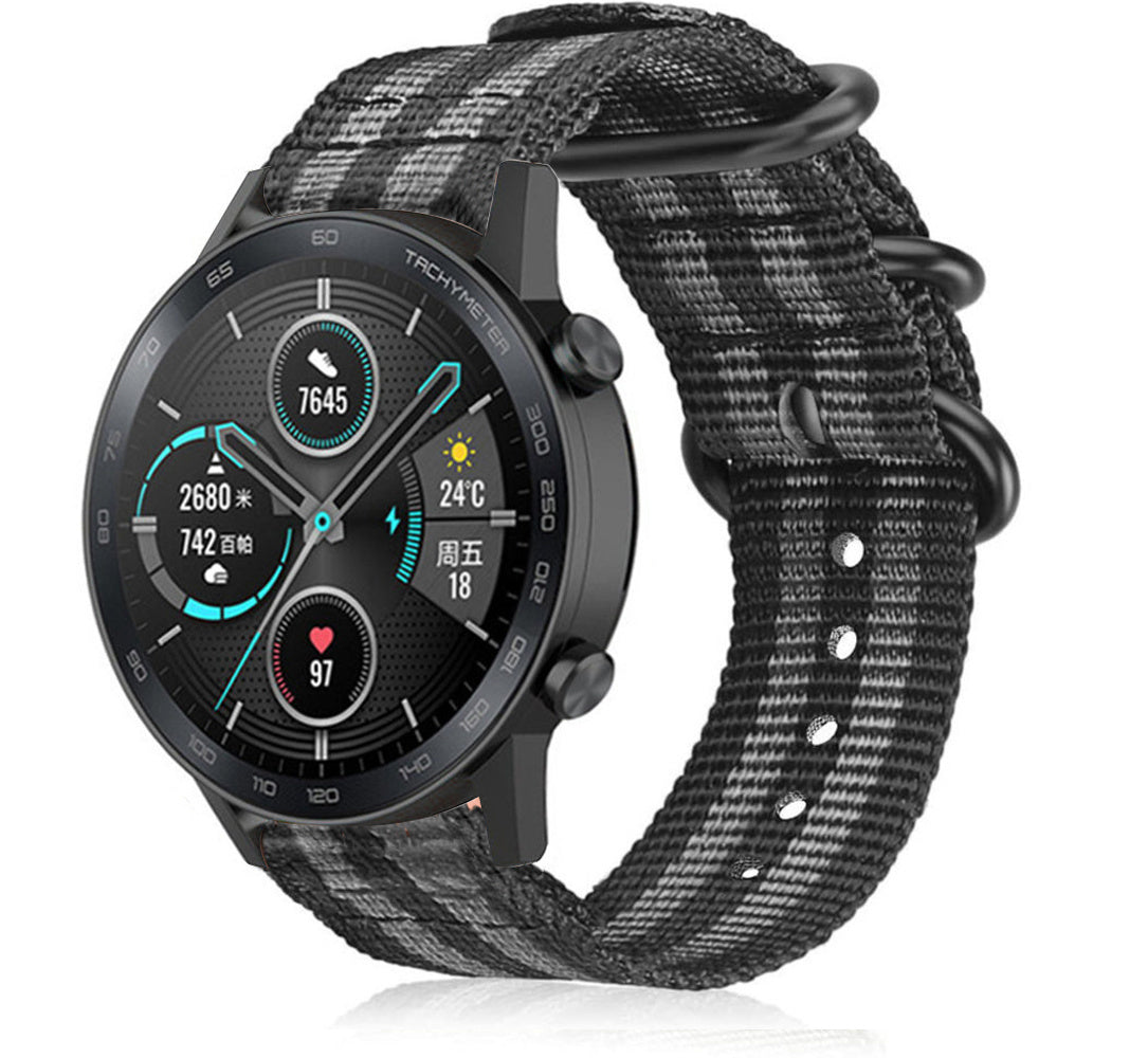 Bracelet nylon avec boucle Honor Magic Watch 2 (noir/gris)