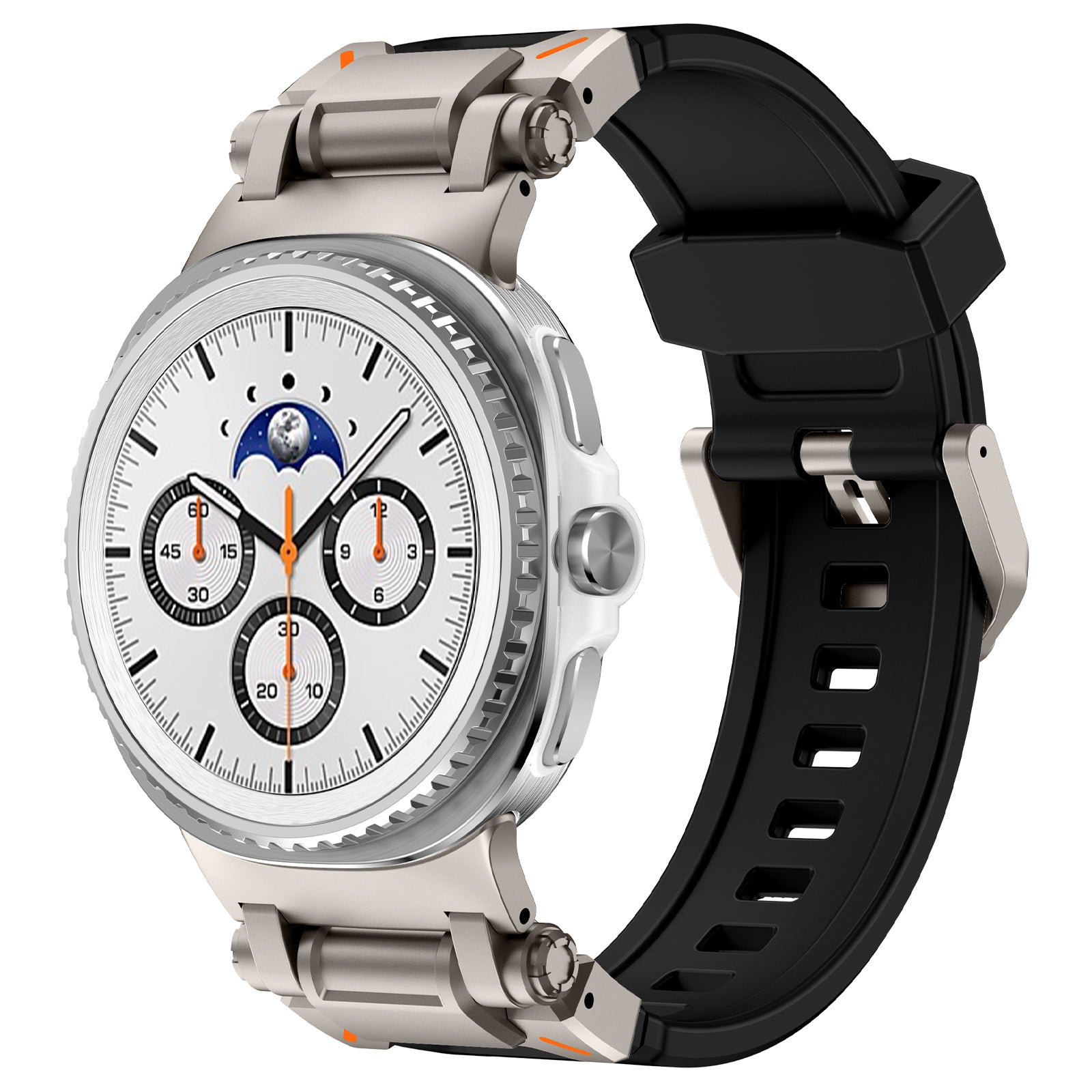 Bracelet silicone 'Explorer' Samsung Galaxy Watch 9 - 44mm (noir avec titane)