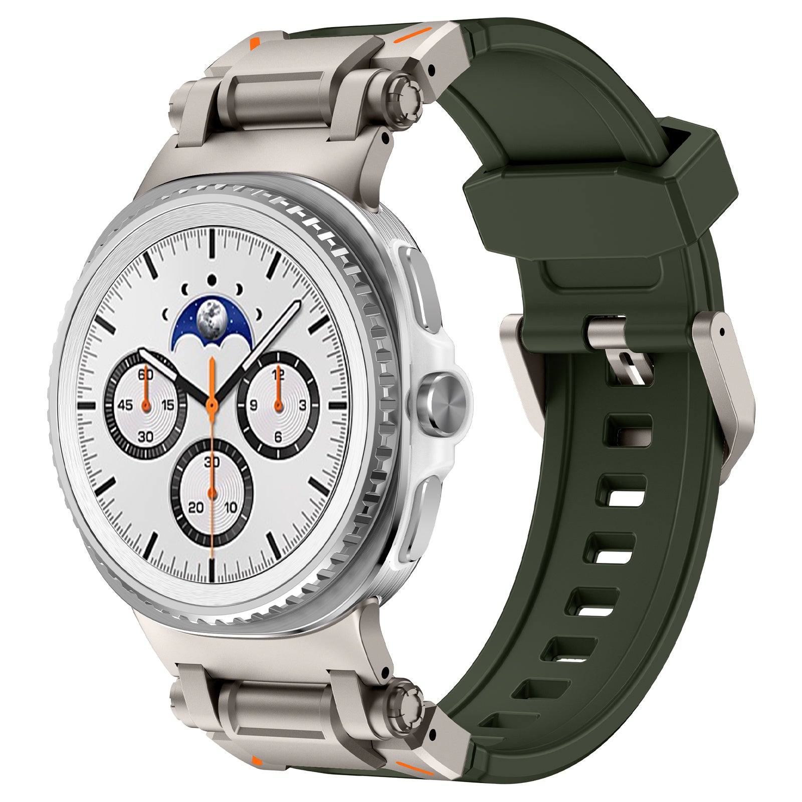 Bracelet silicone 'Explorer' Samsung Galaxy Watch 9 - 44mm (vert avec titane)