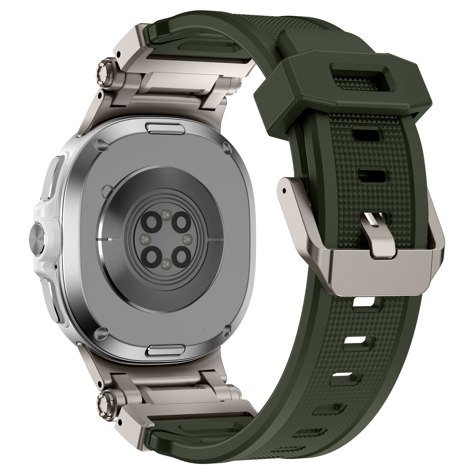 Bracelet silicone 'Explorer' Samsung Galaxy Watch 8 44mm (vert avec titane)