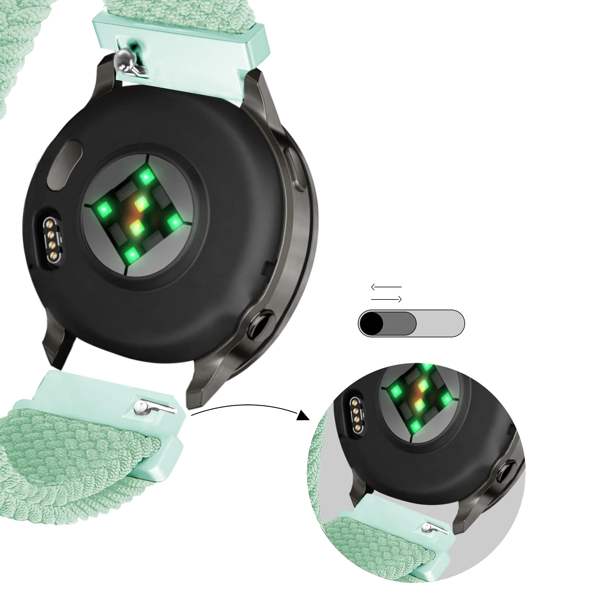 Bandz Bracelet tressé réglable Garmin Venu 4 - 41mm (turquoise)