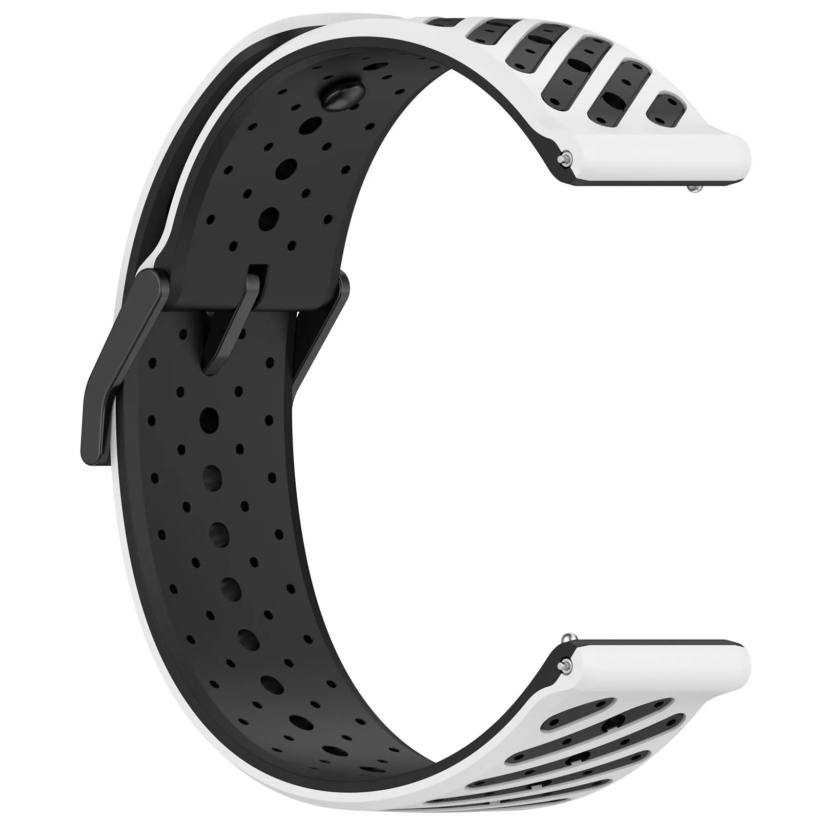 Coros Pace 4 Striped Silicone Strap (White/Black)