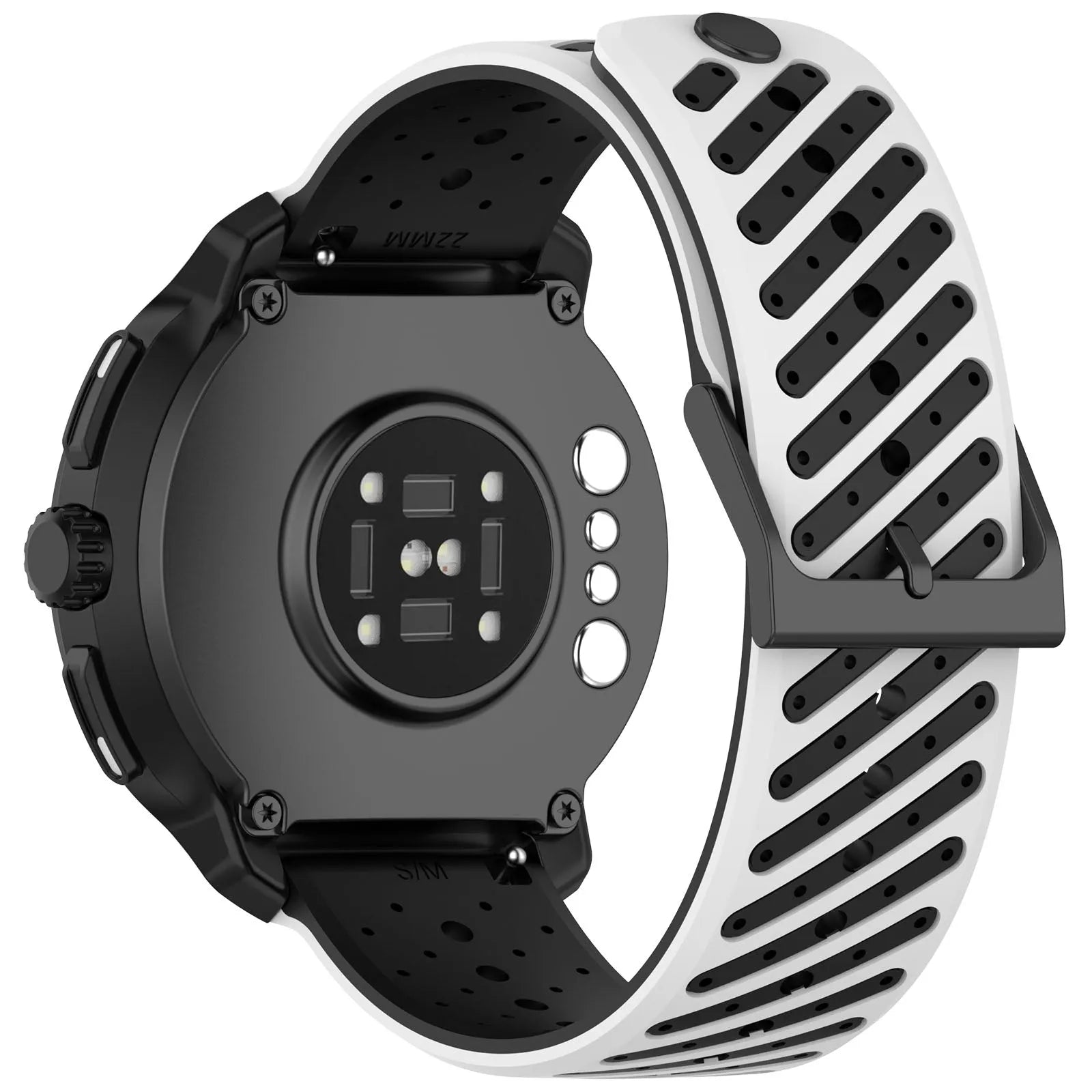 Coros Pace 4 Striped Silicone Strap (White/Black)