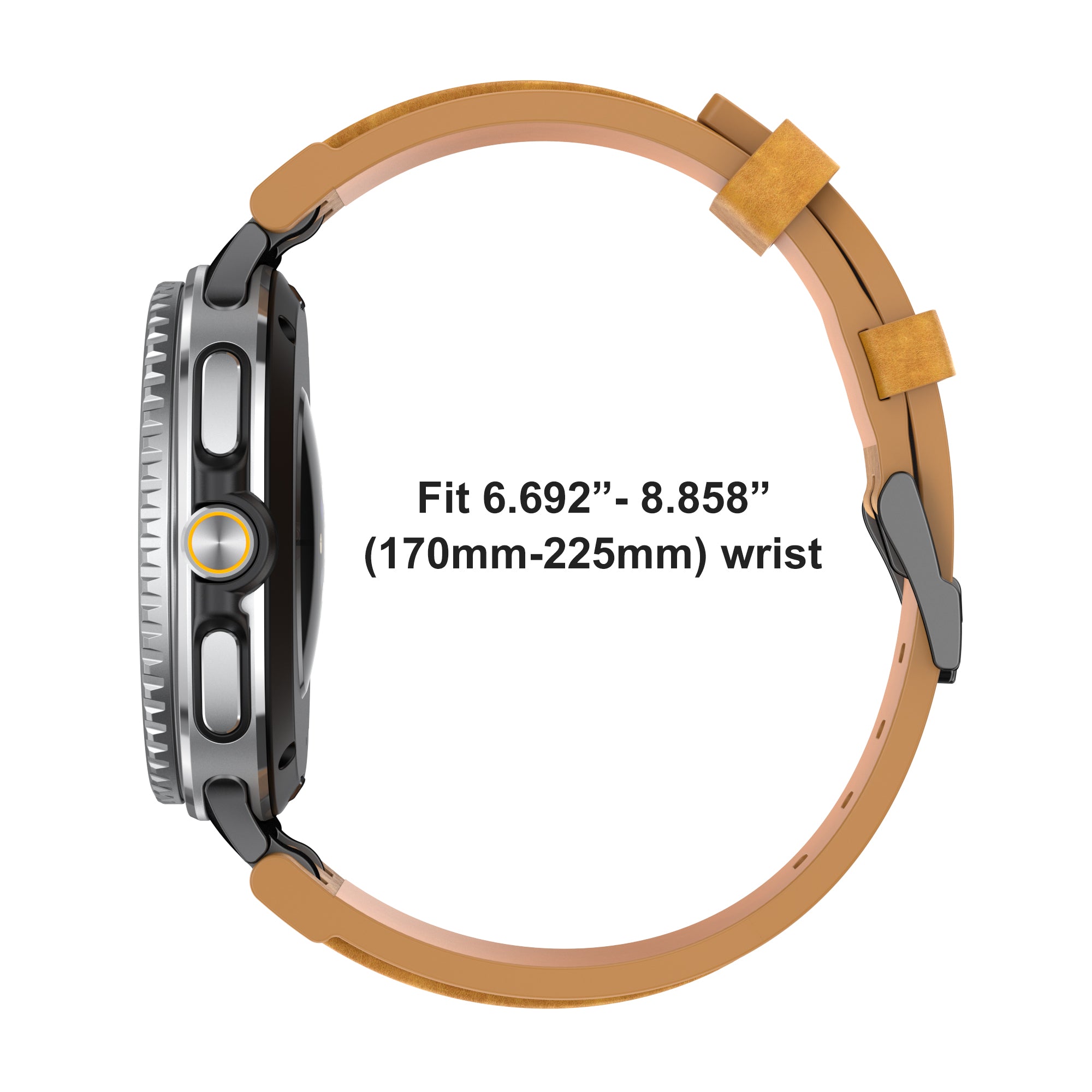 Bracelet cuir solide Samsung Galaxy Watch 8 - 44mm (marron)