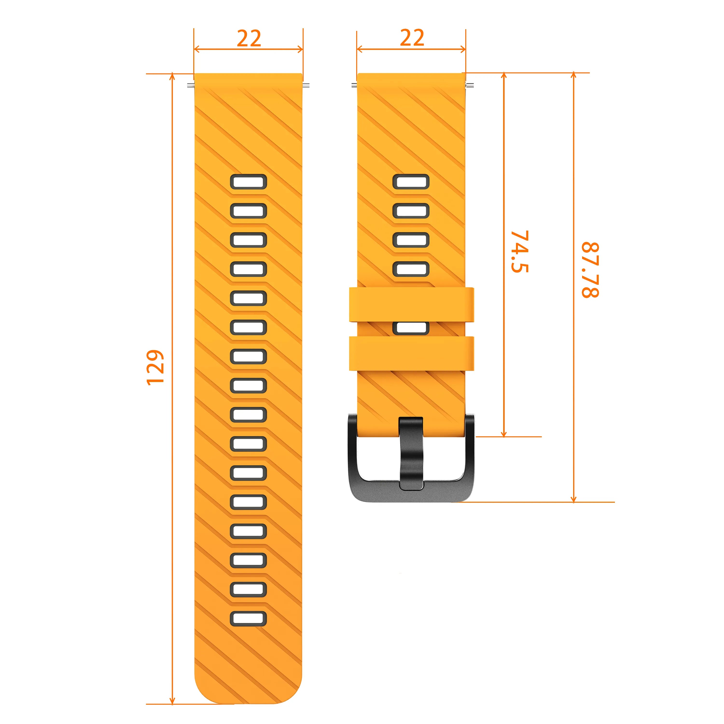 Suunto Vertical Twill Sport Strap (Dark Yellow/Grey)