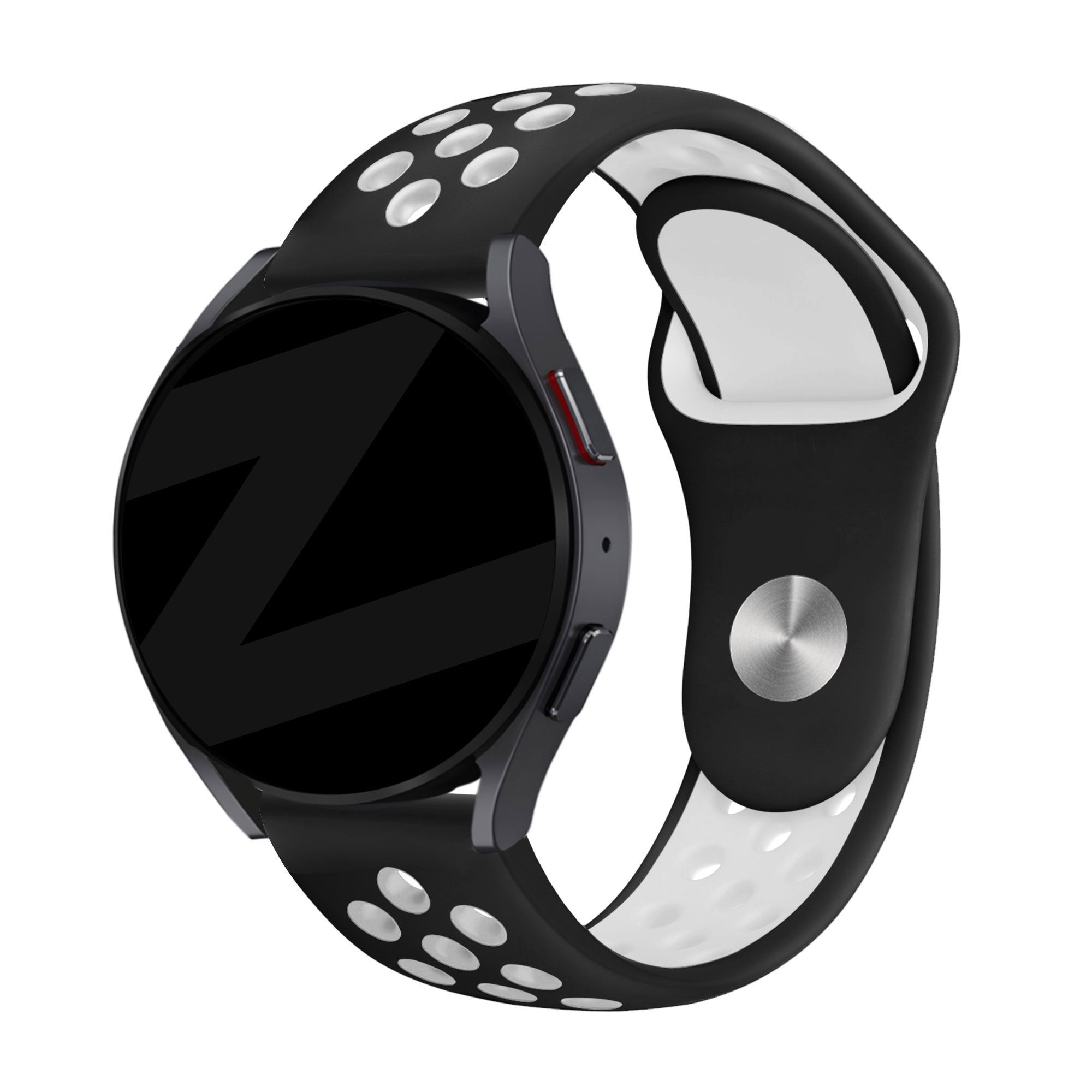 Bandz Bracelet sport 'Deluxe' Oozoo Smartwatch 20mm (noir/blanc)
