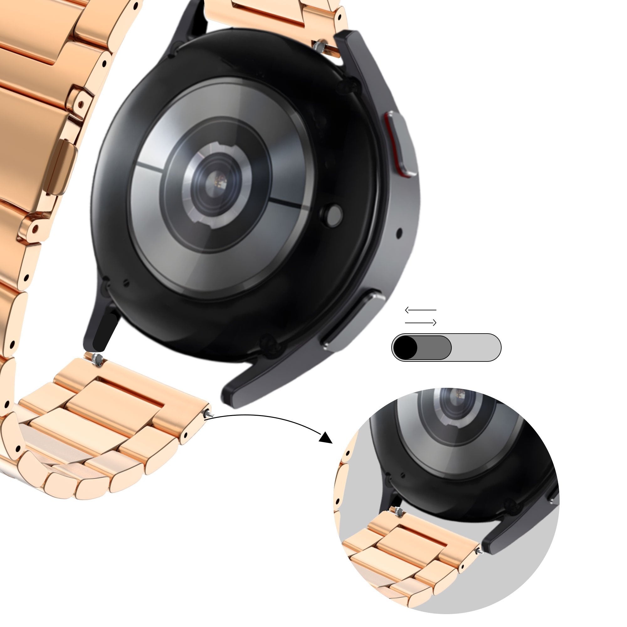 Bandz Bracelet acier 'Classic' Garmin Venu SQ (rose or)